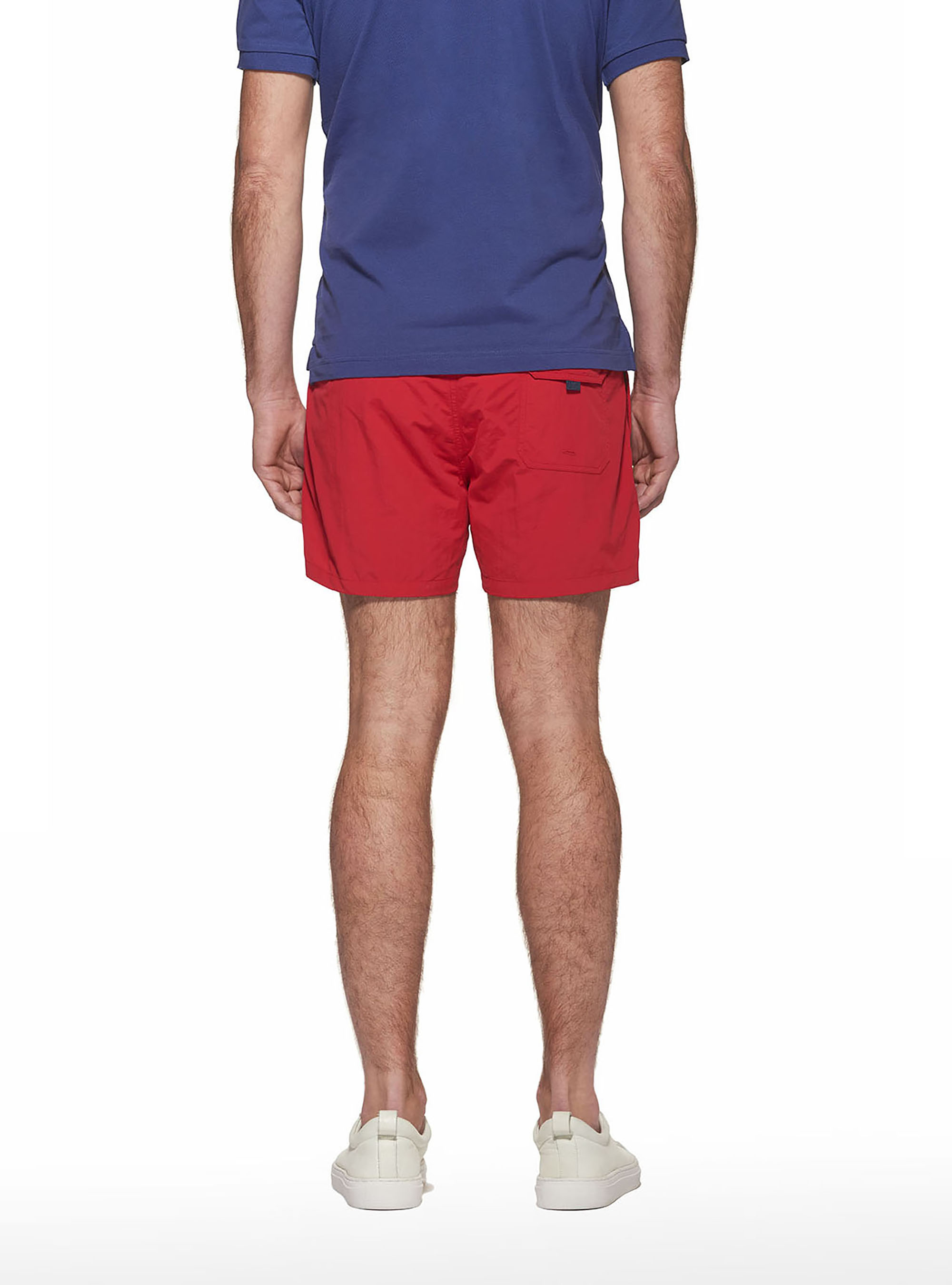 Basic plain colour swimsuit with embroidery, RED