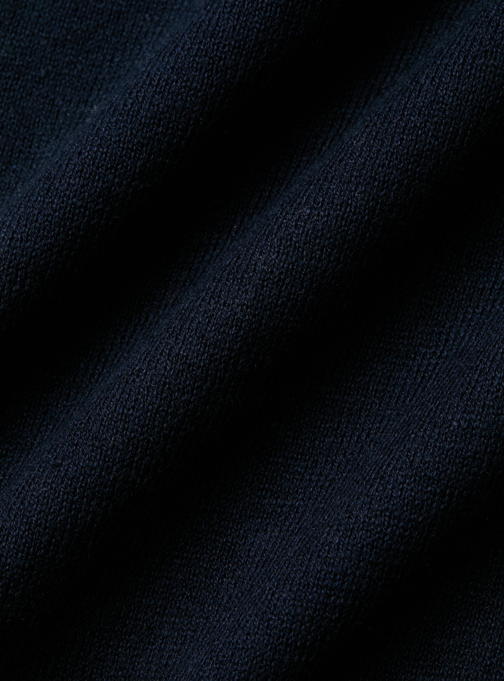 Silk and cashmere cotton turtleneck, NAVY BLUE