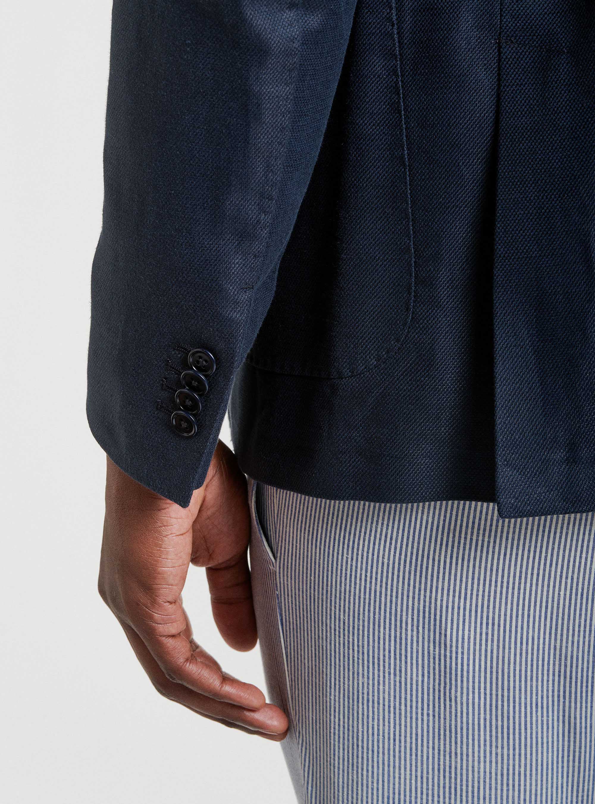 Jacke aus Leinen und Baumwolle, NAVY 0218C