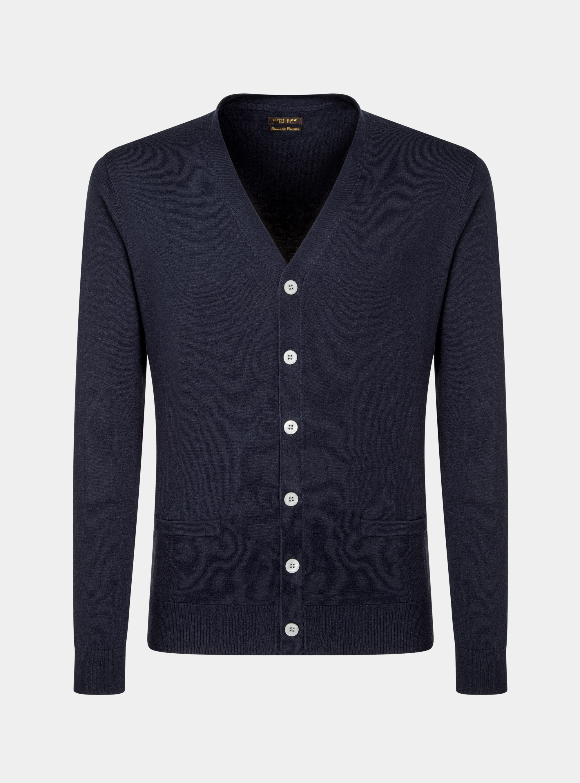 Cardigan in cotone seta e cashmere, BLU NAVY