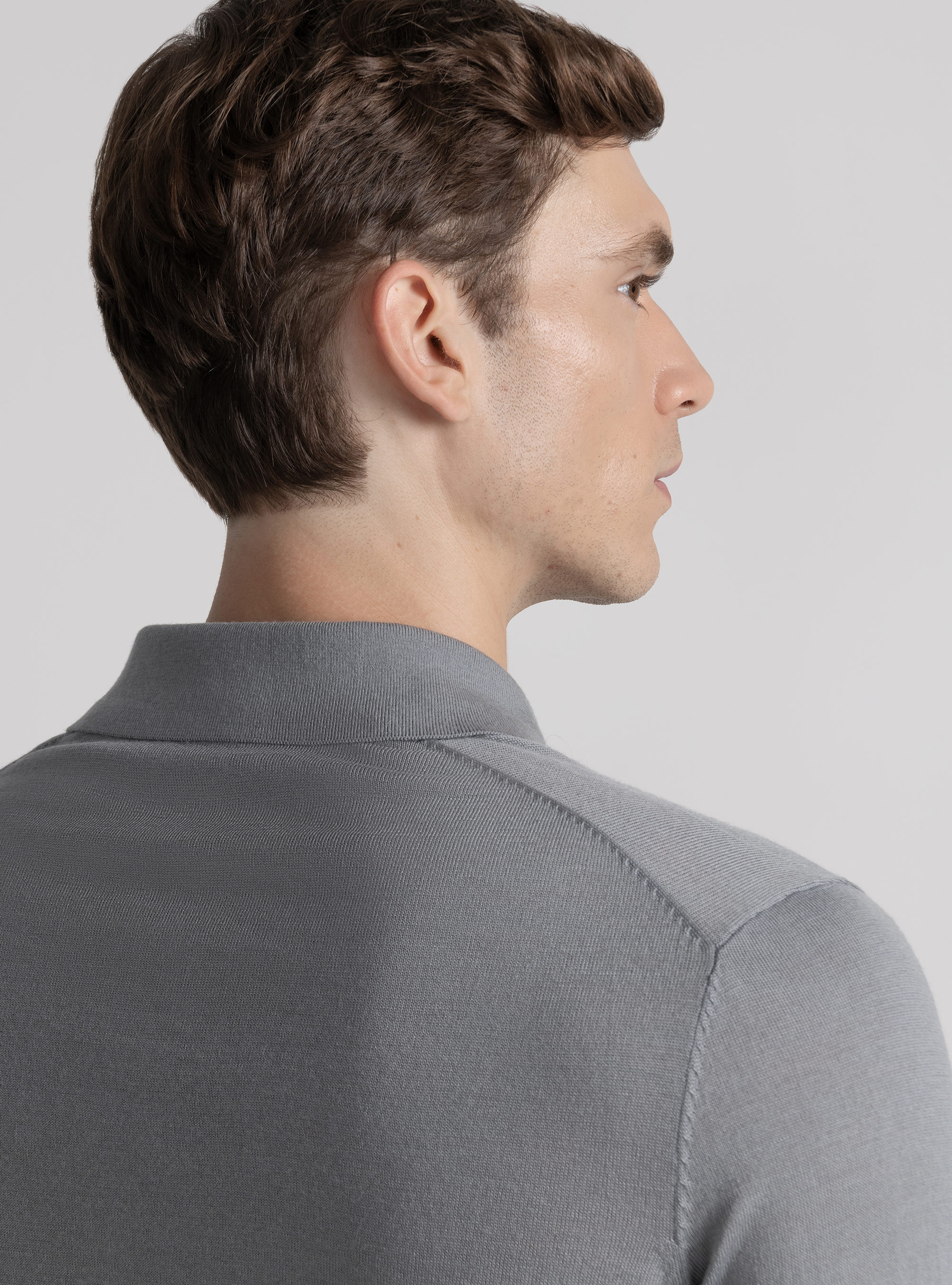 Polo de lana merina extrafina, GRIS MARENGO