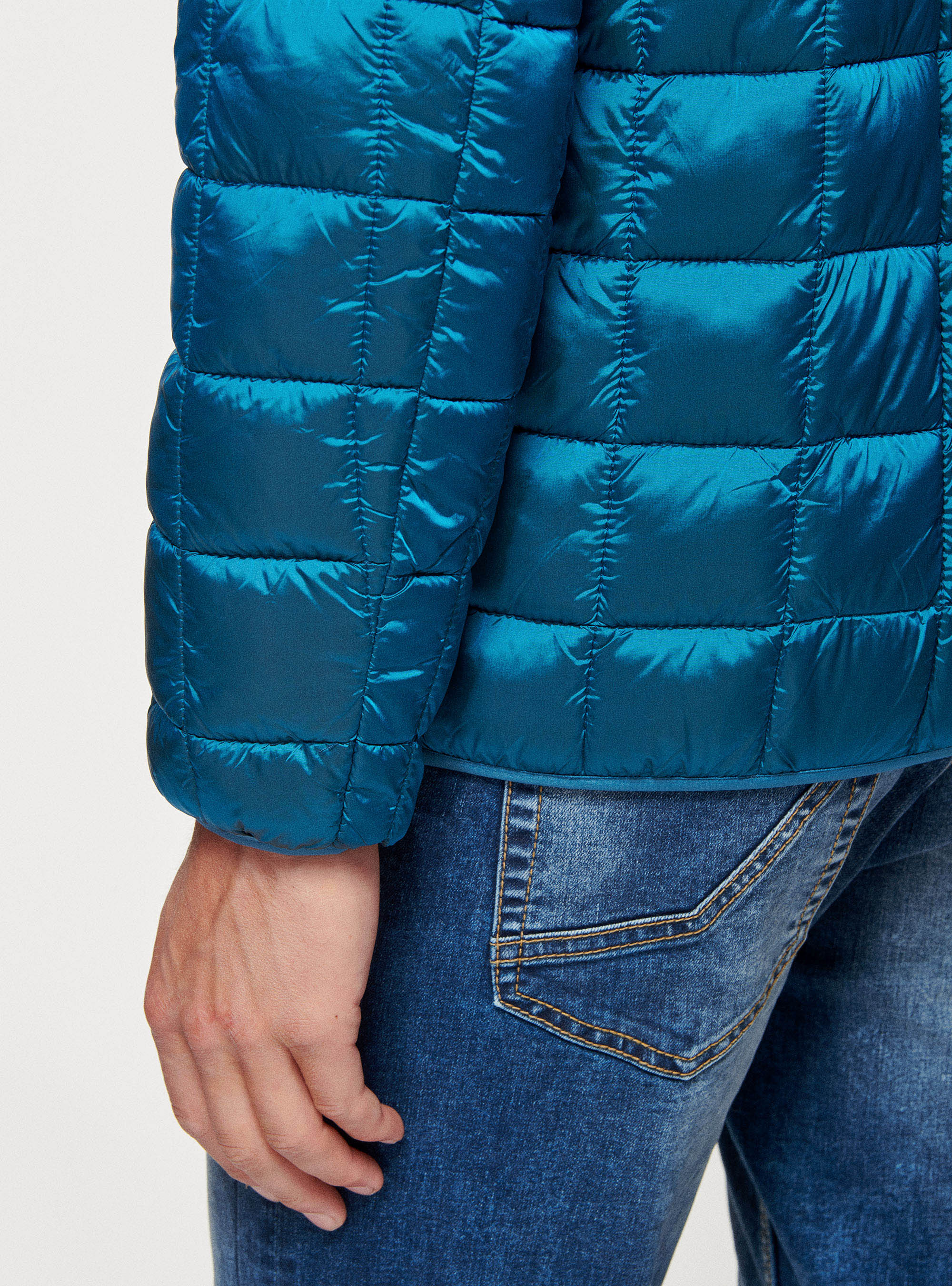 Bomber con imbottitura riciclata, PETROLIO