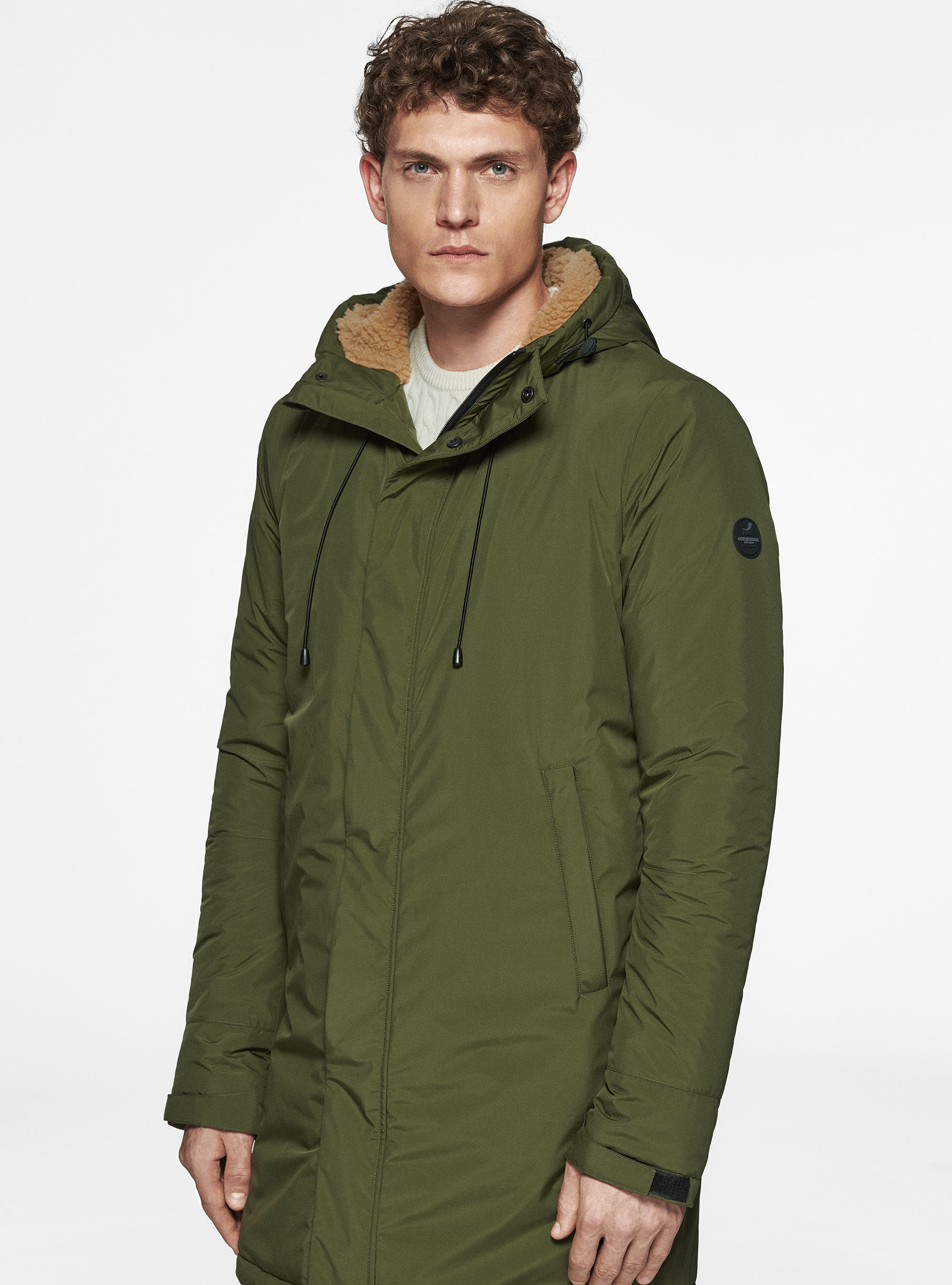 Parka tecnico con pelliccia sintetica, MILITARE 0609C