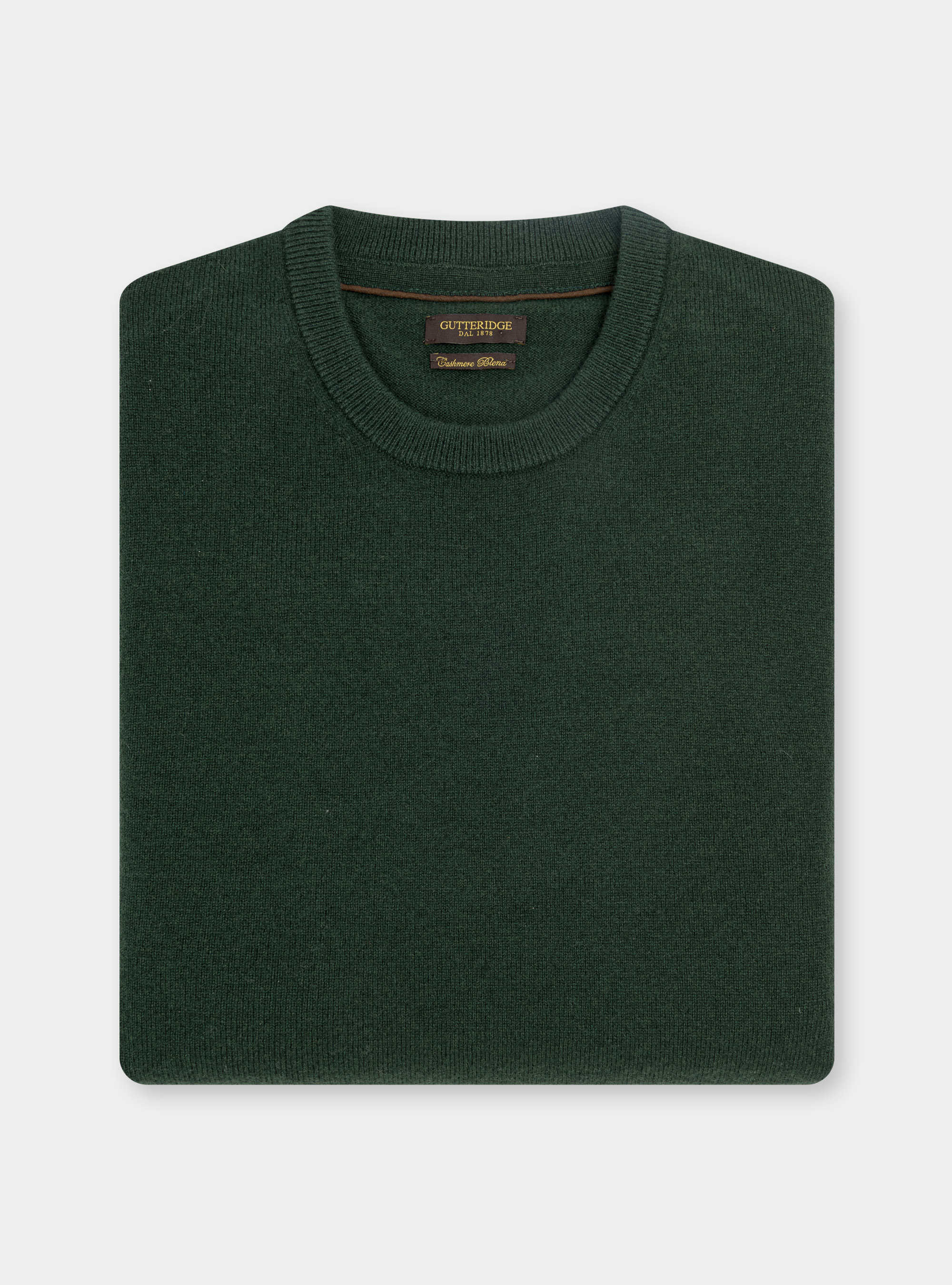 Lambswool and cashmere crew-neck sweater, GREEN