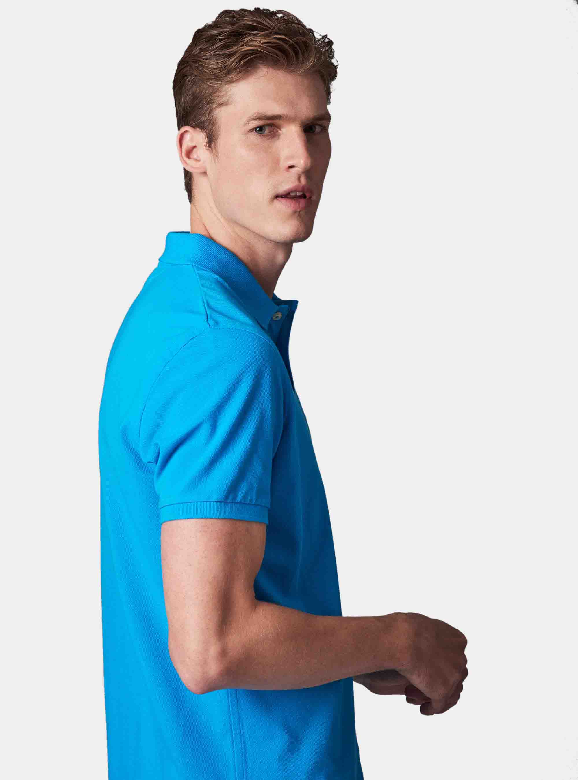 Polo basica in piquet, TURCHESE 0258C