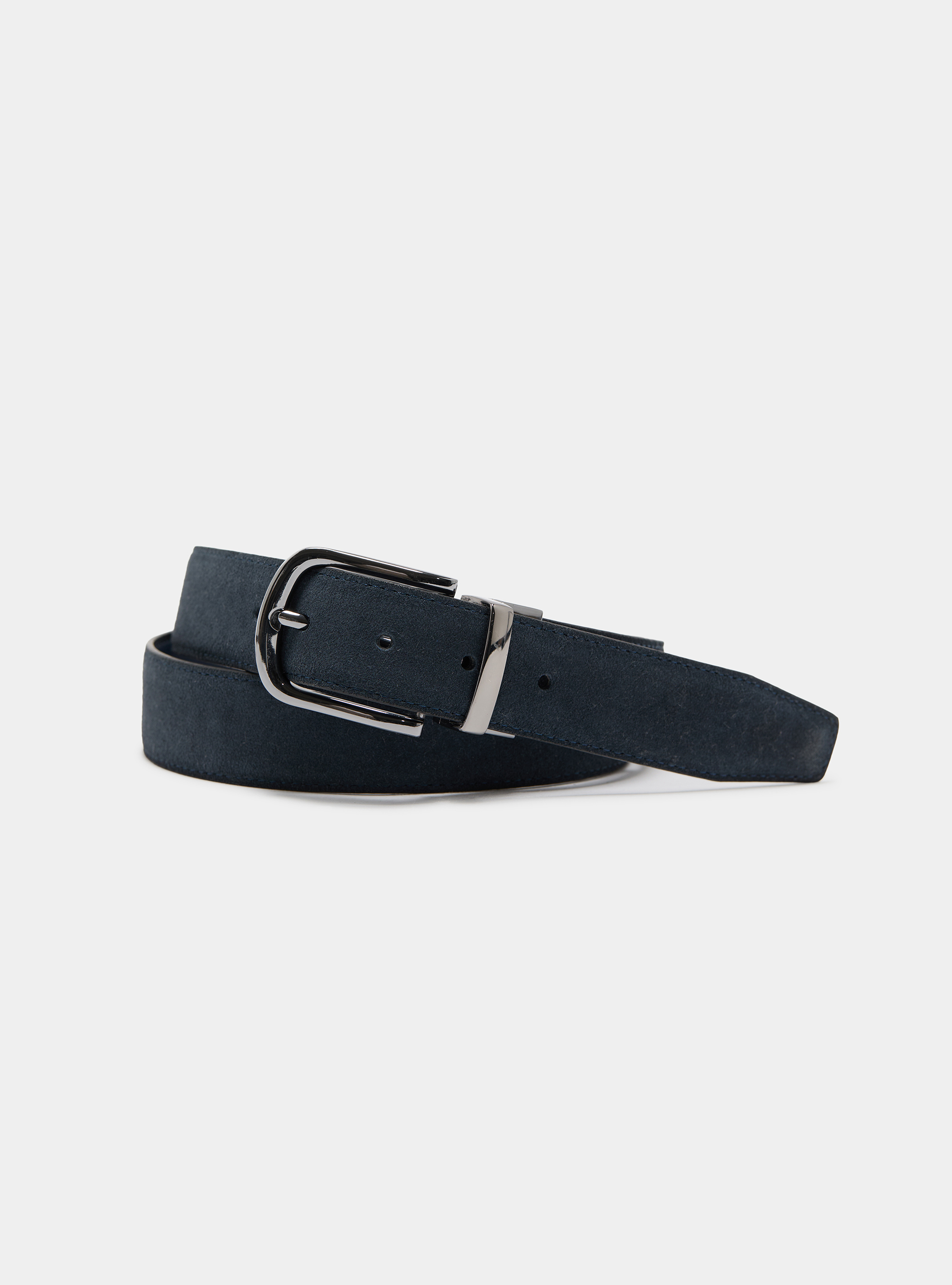 Reversible leather and suede belt, INK
