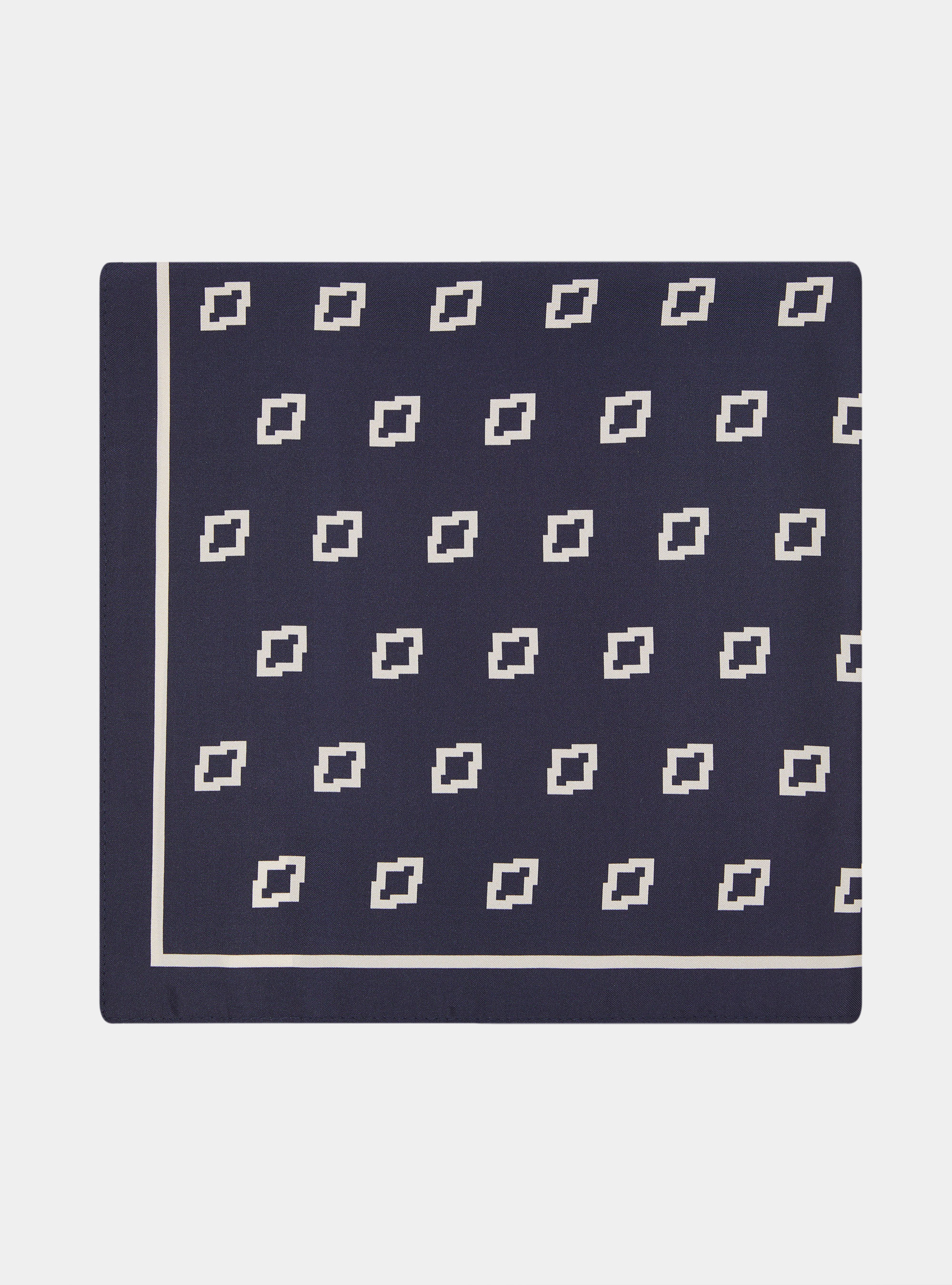 Foulard in seta stampa etnica, BLU NAVY