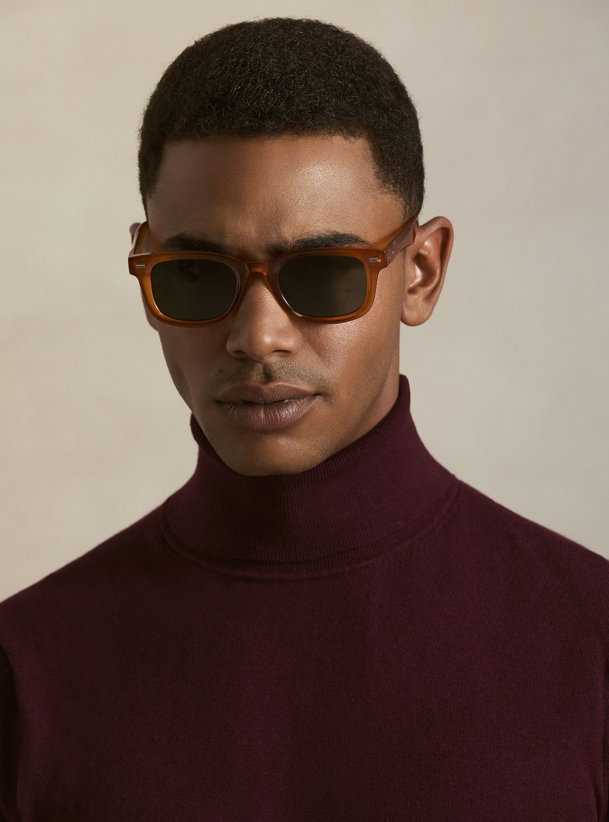 Cotton and Cashmere Turtleneck, BORDEAUX