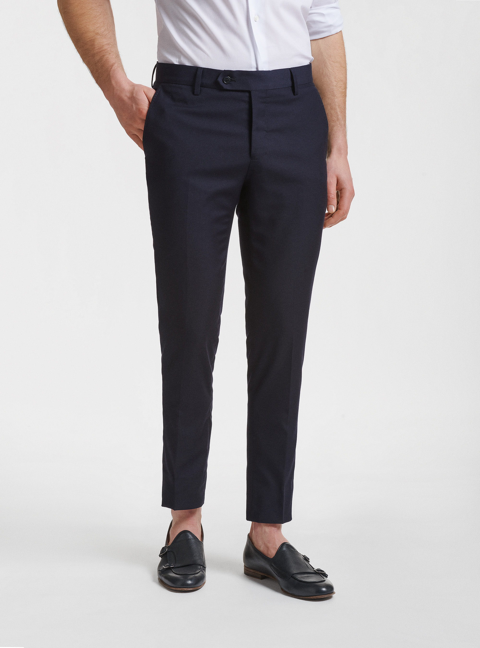 Pantaloni per abito slim fit, BLU NAVY