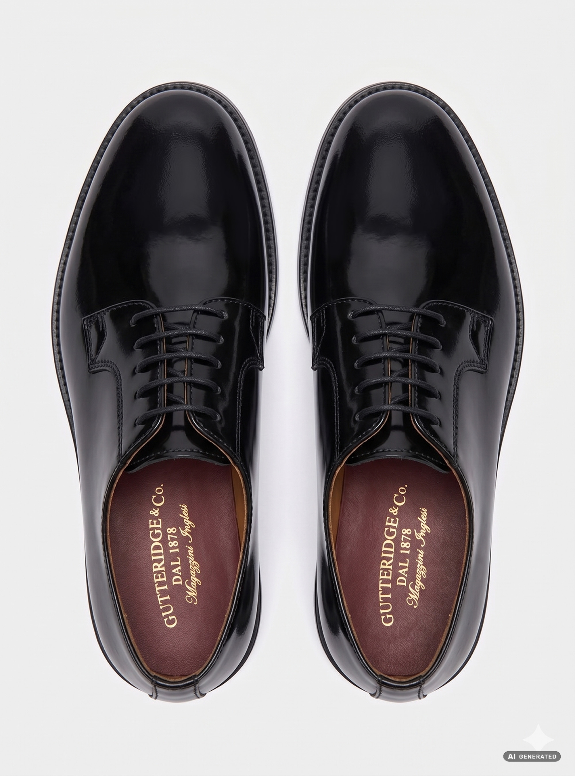 Derby allacciata in pelle abrasivata, BLACK