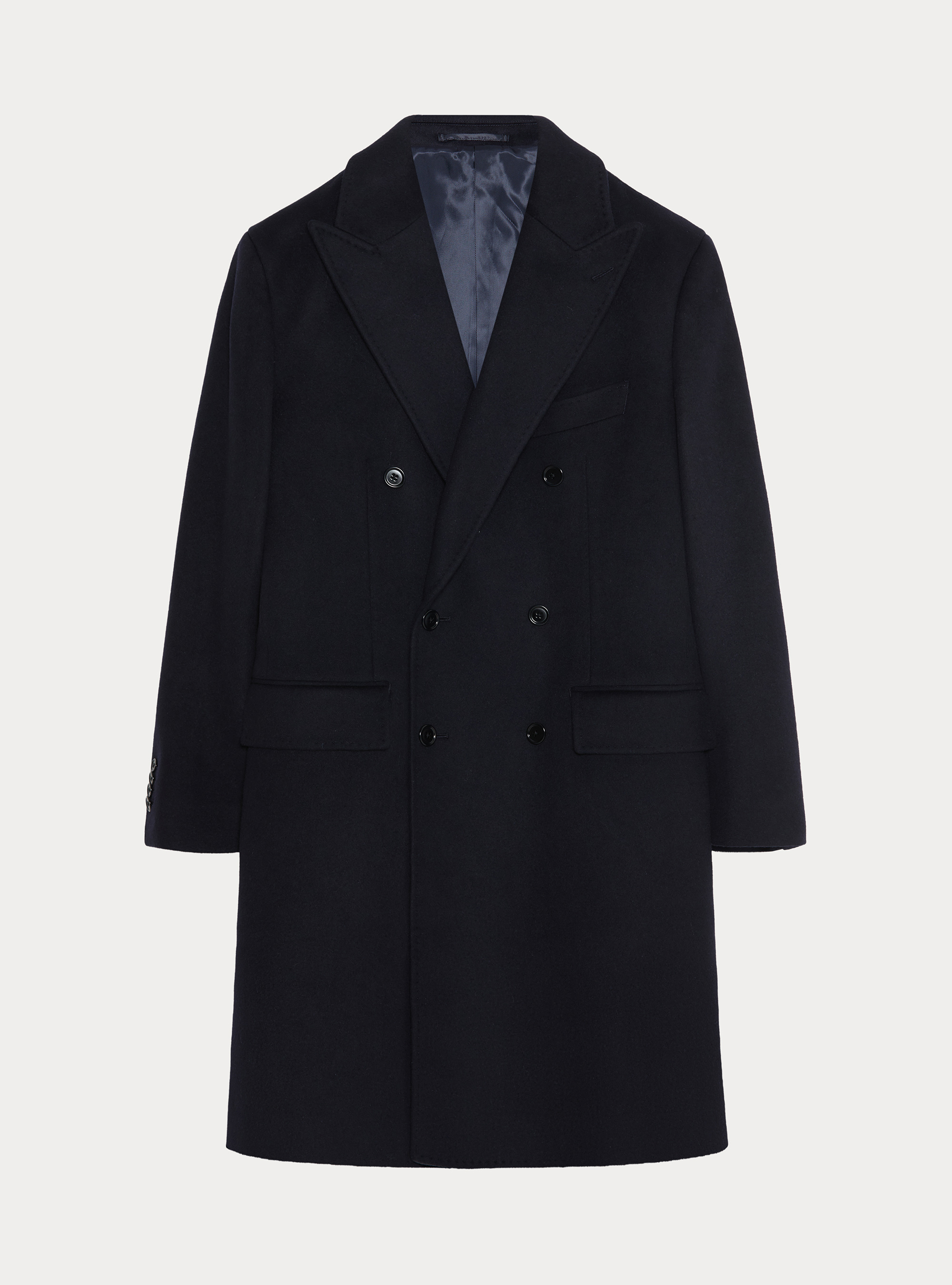 Double-breasted cashmere-blend coat, NAVY BLUE