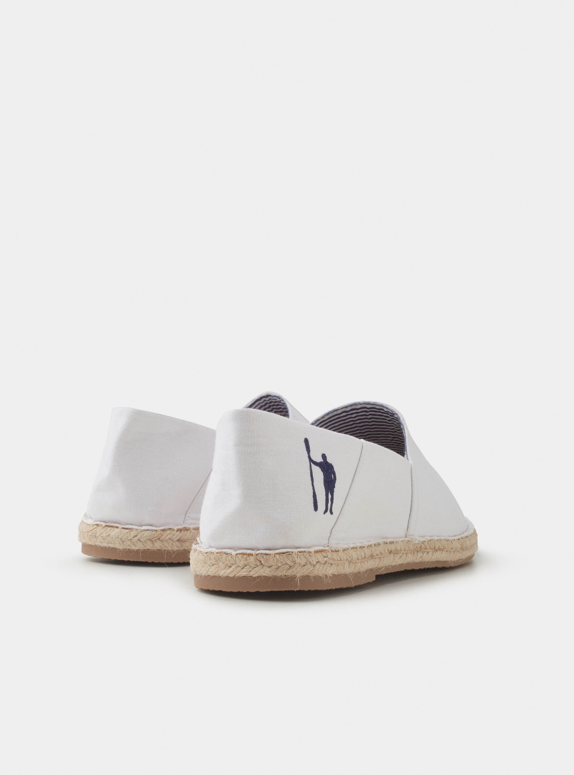 Espadrillas in canvas con logo, BIANCO