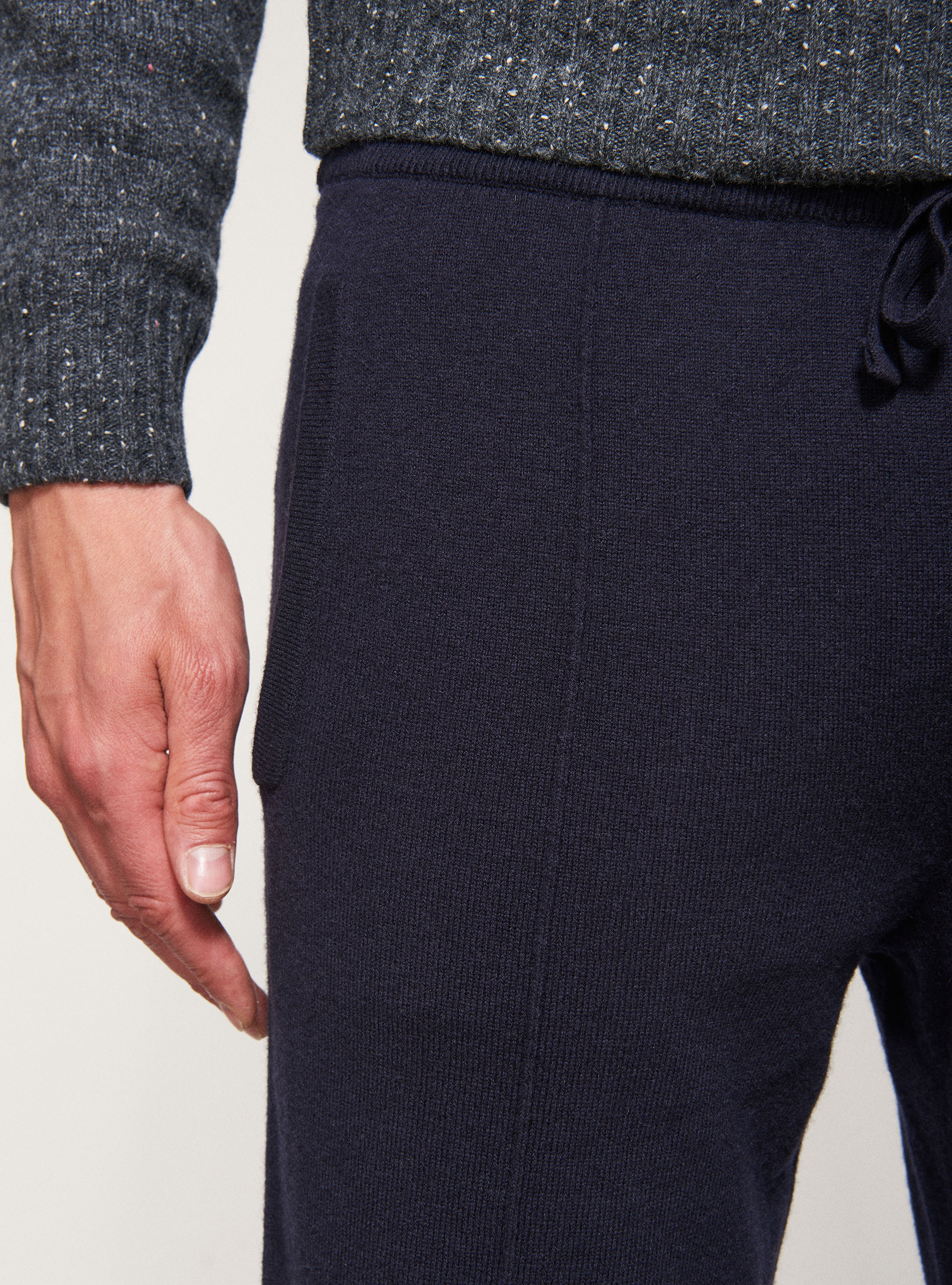 Cashmere wool jogging trousers, NAVY BLUE