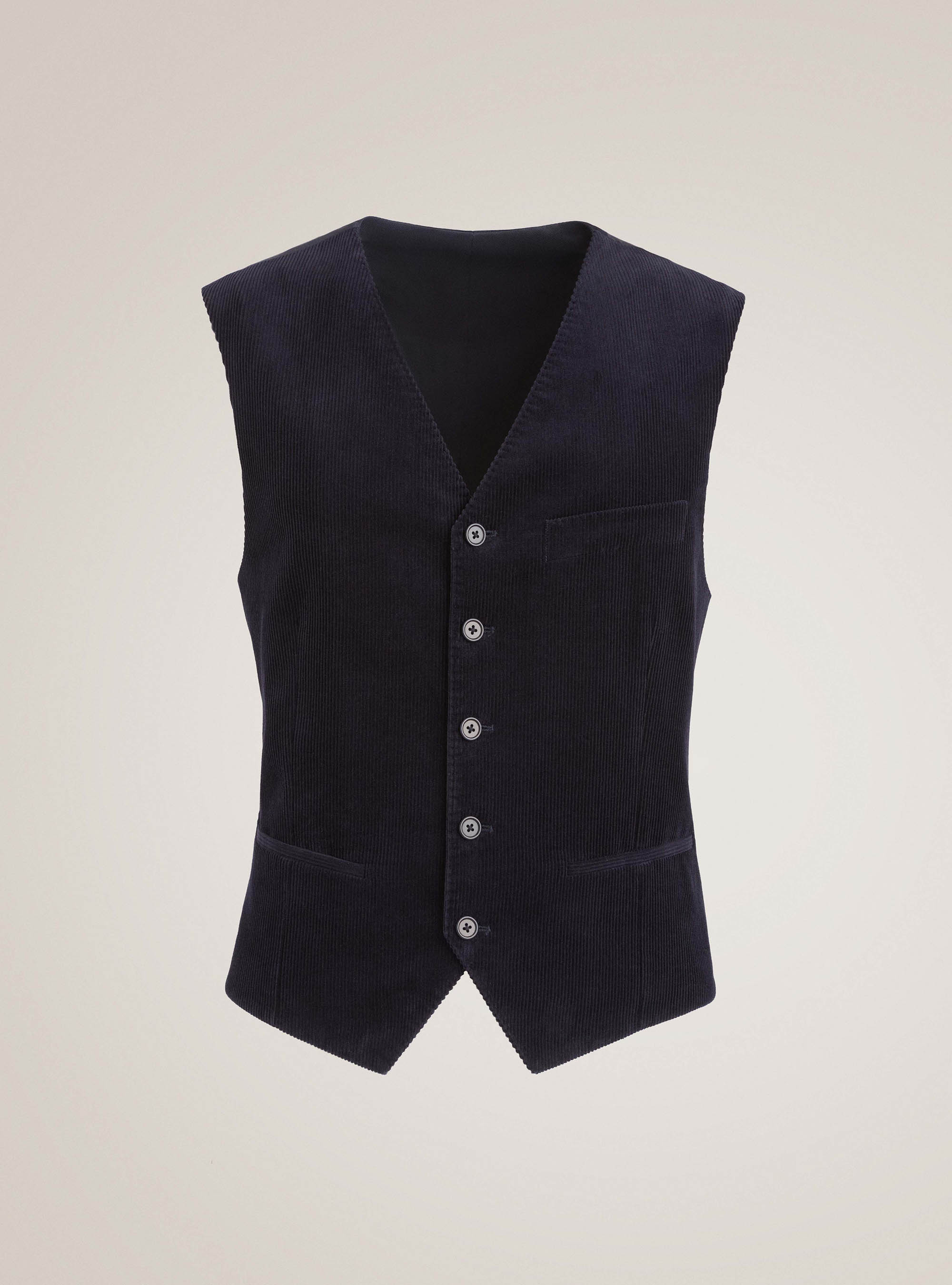 Chaleco de terciopelo de algod&oacute;n a rayas, AZUL MARINO