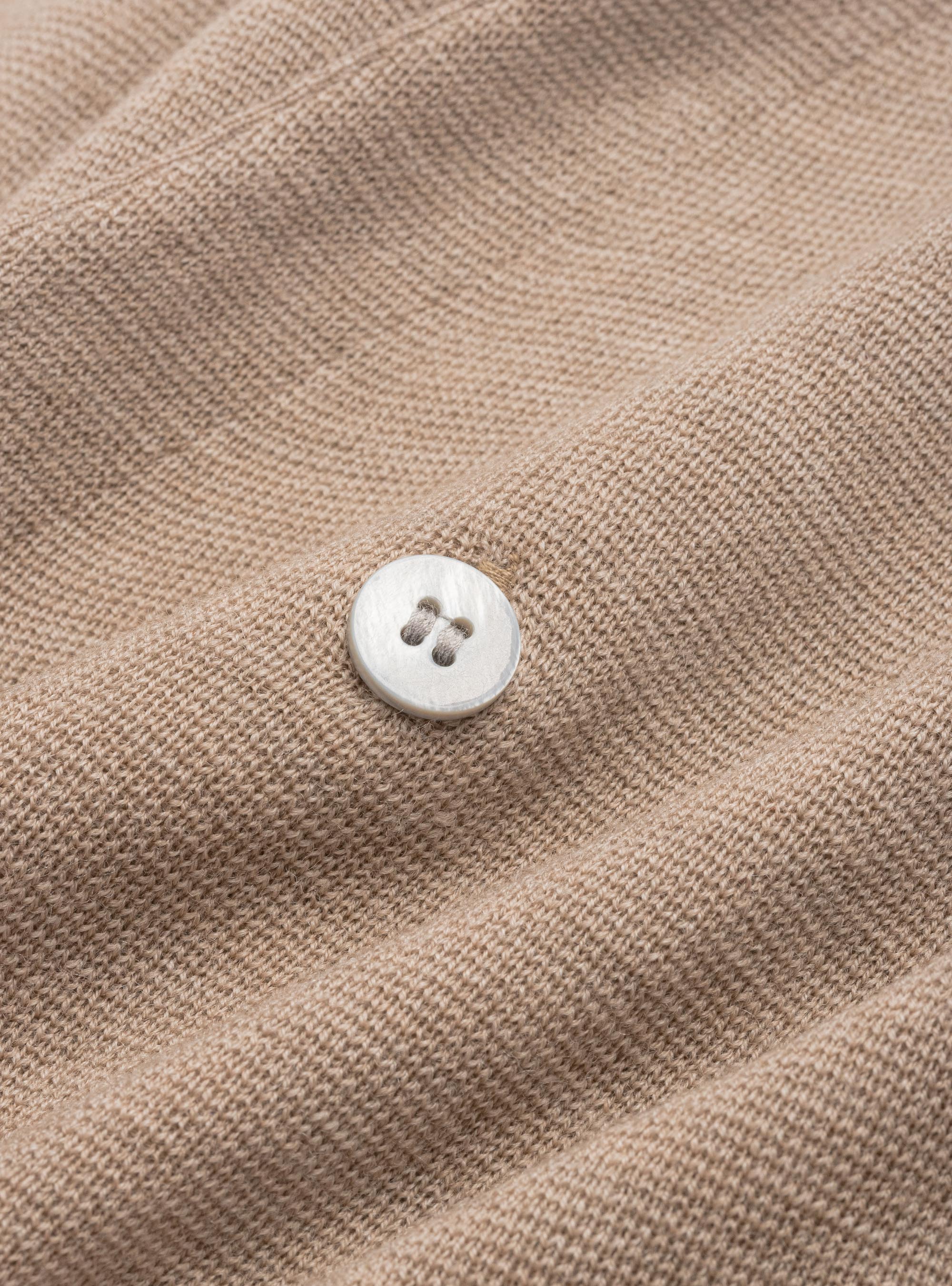 Knitted double-breasted gilet in pure extra-fine merino wool, SAND