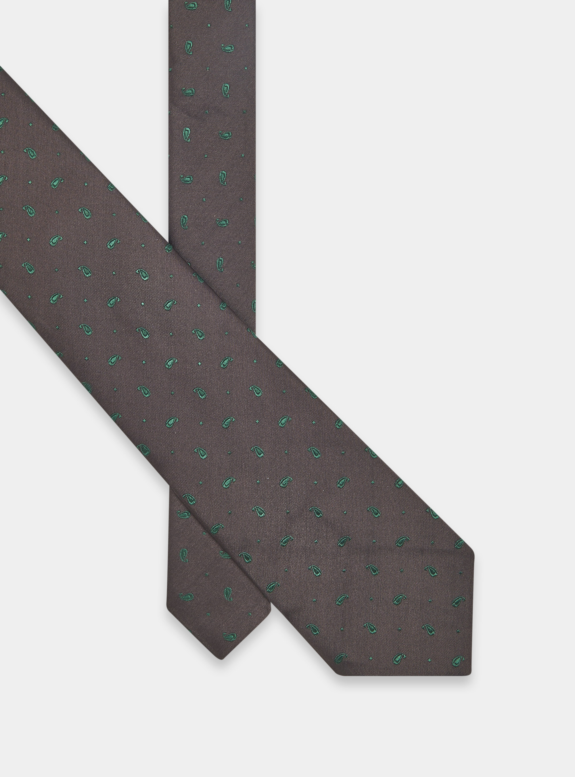 Jacquard silk tie, MARRONE/VERDE BB2