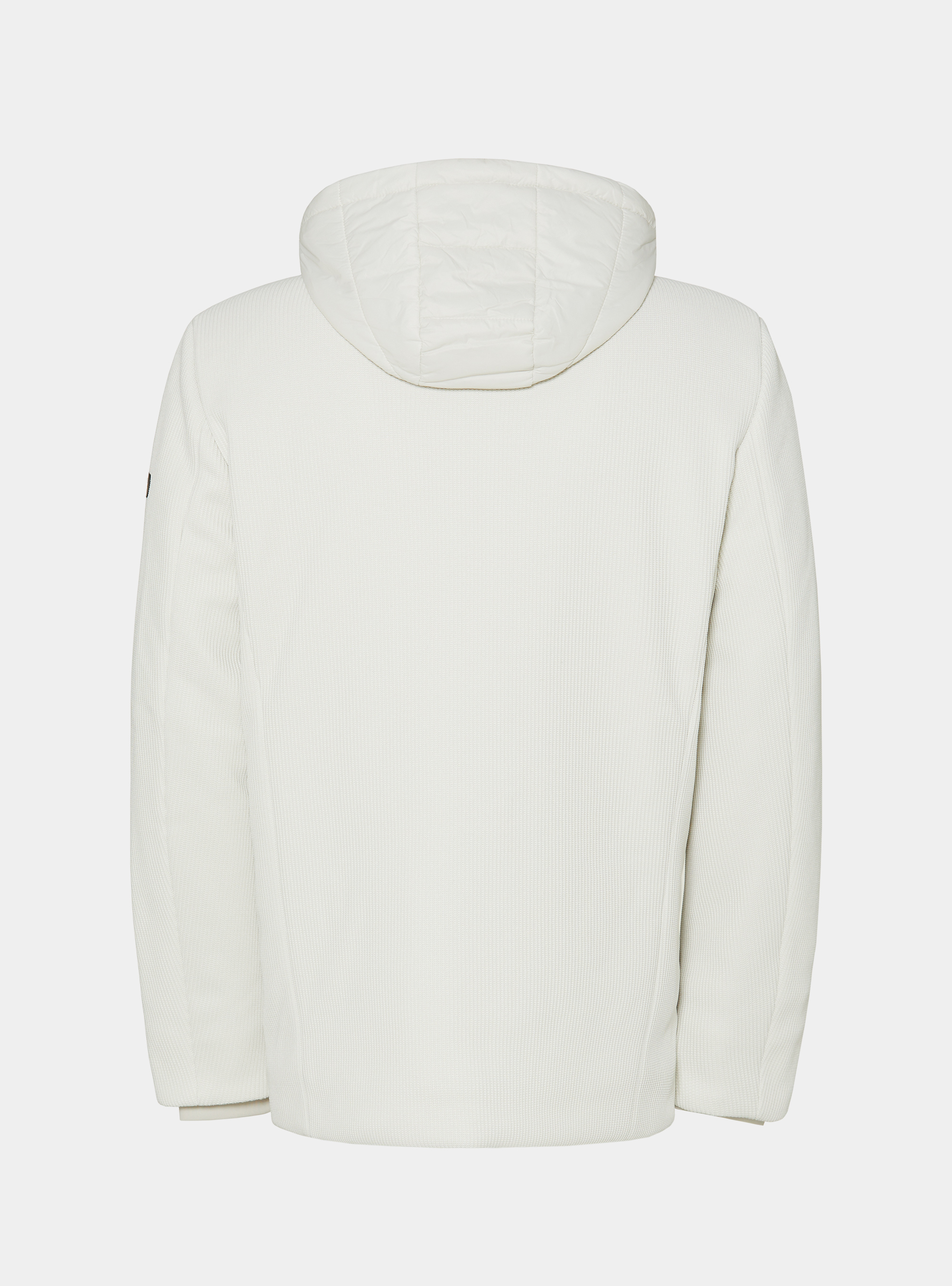 Giubbino tecnico con pettorina e cappuccio reversibile, 0055C OFF WHITE