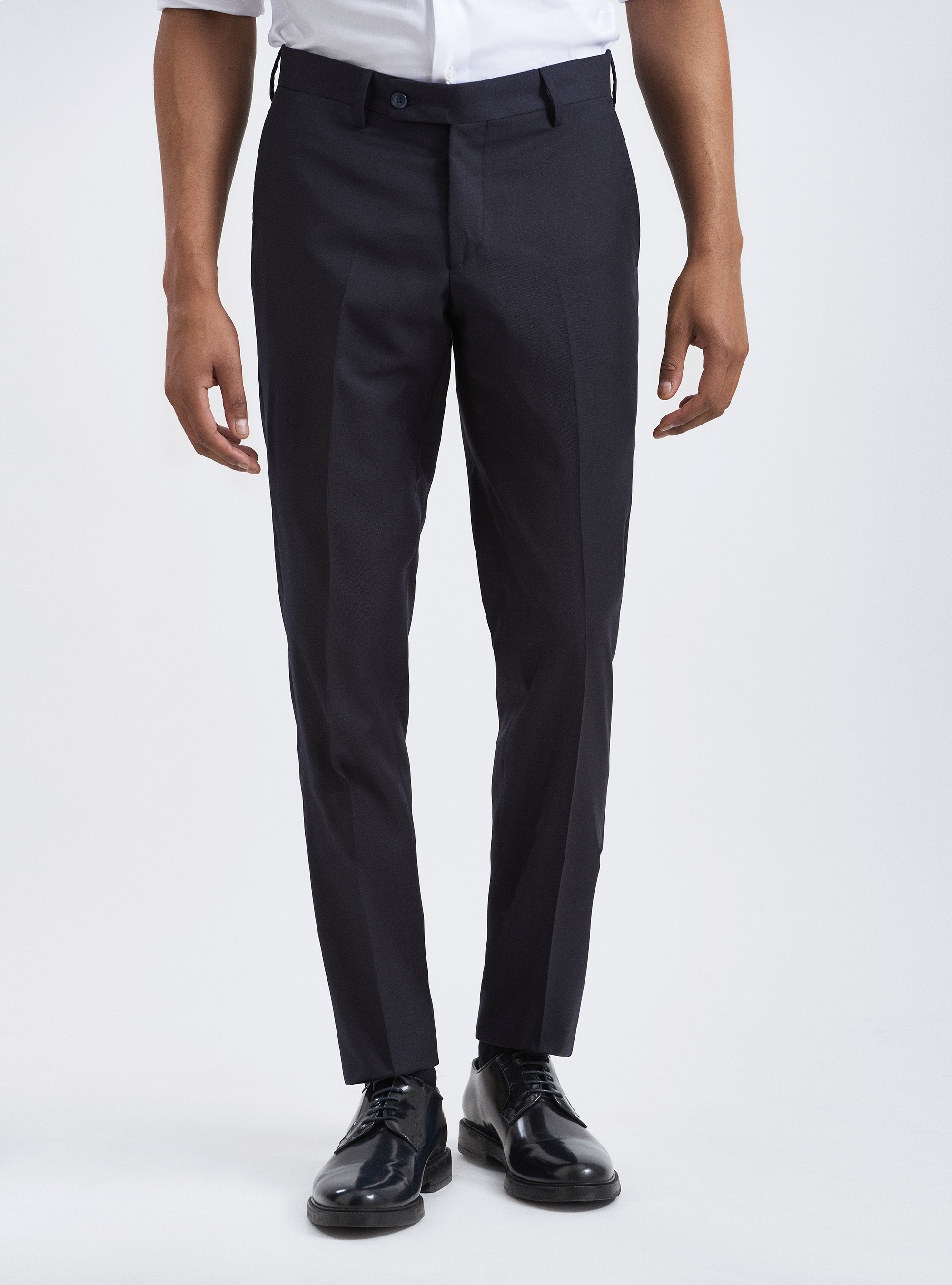 Pantaloni per abito in pura lana 110's, BLU NAVY