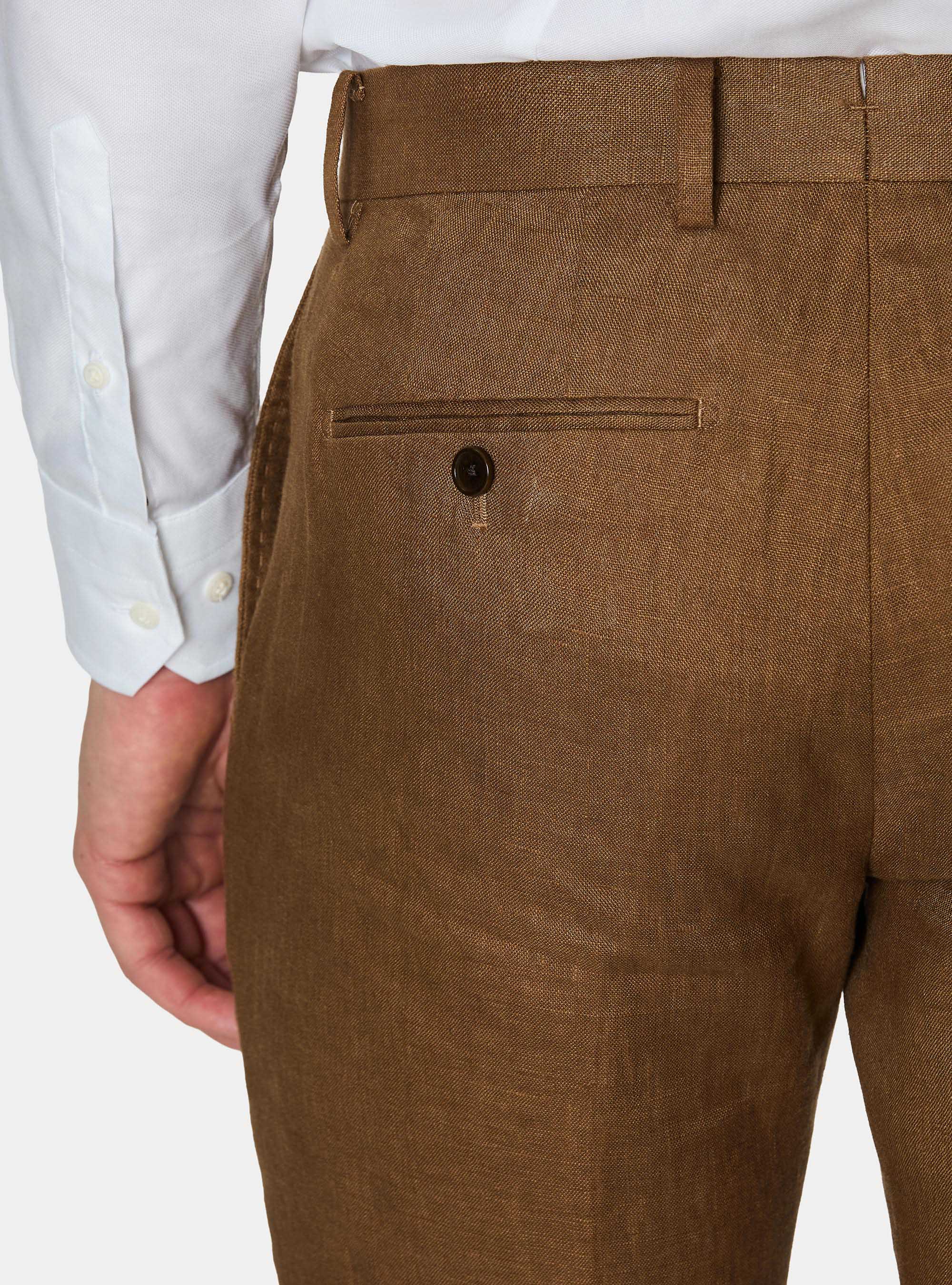 Anzughose aus reinem Leinen, TABACCO 0533C
