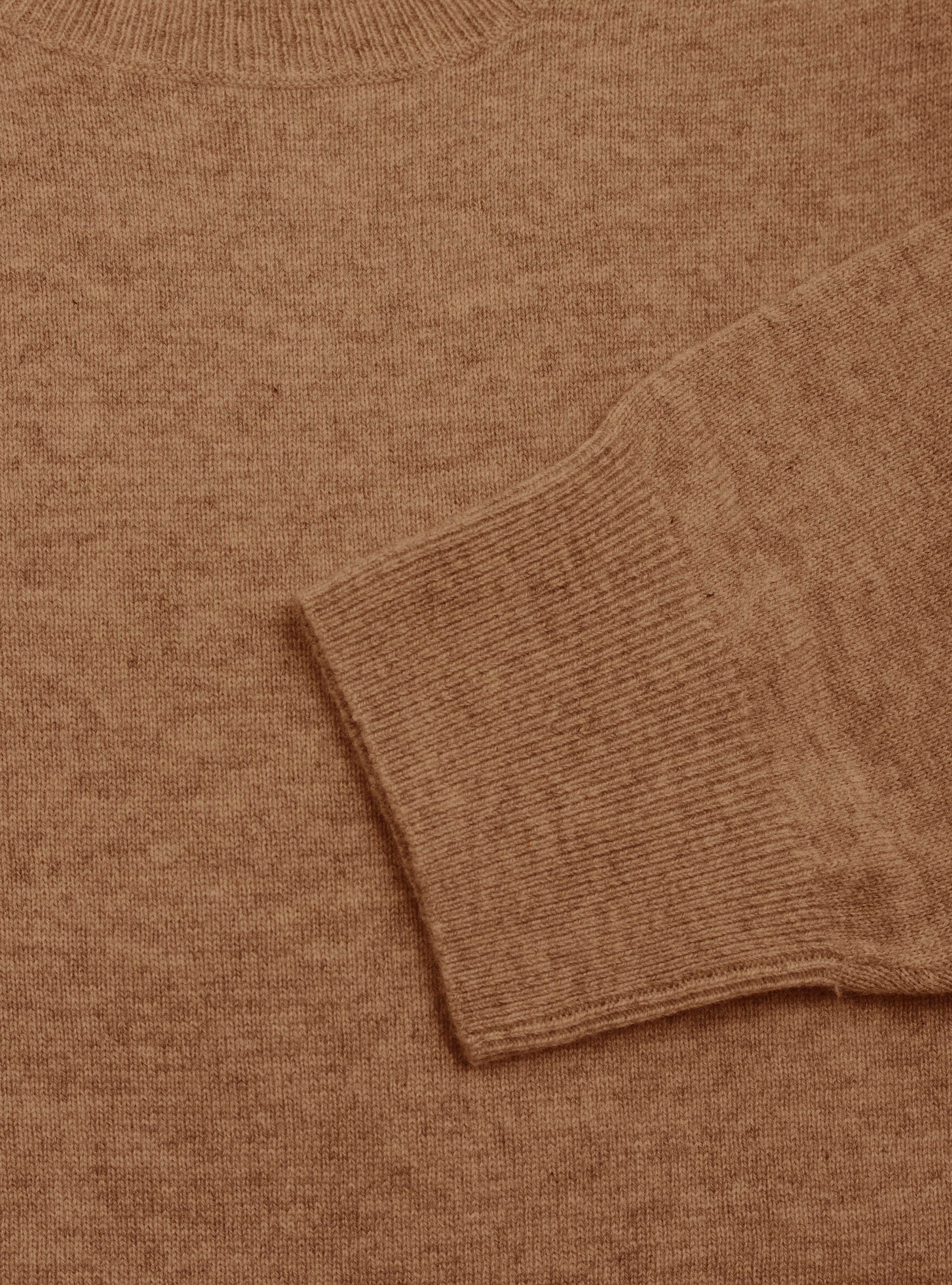 Maglia girocollo in lana lambswool e cashmere, CAFFE  0541C