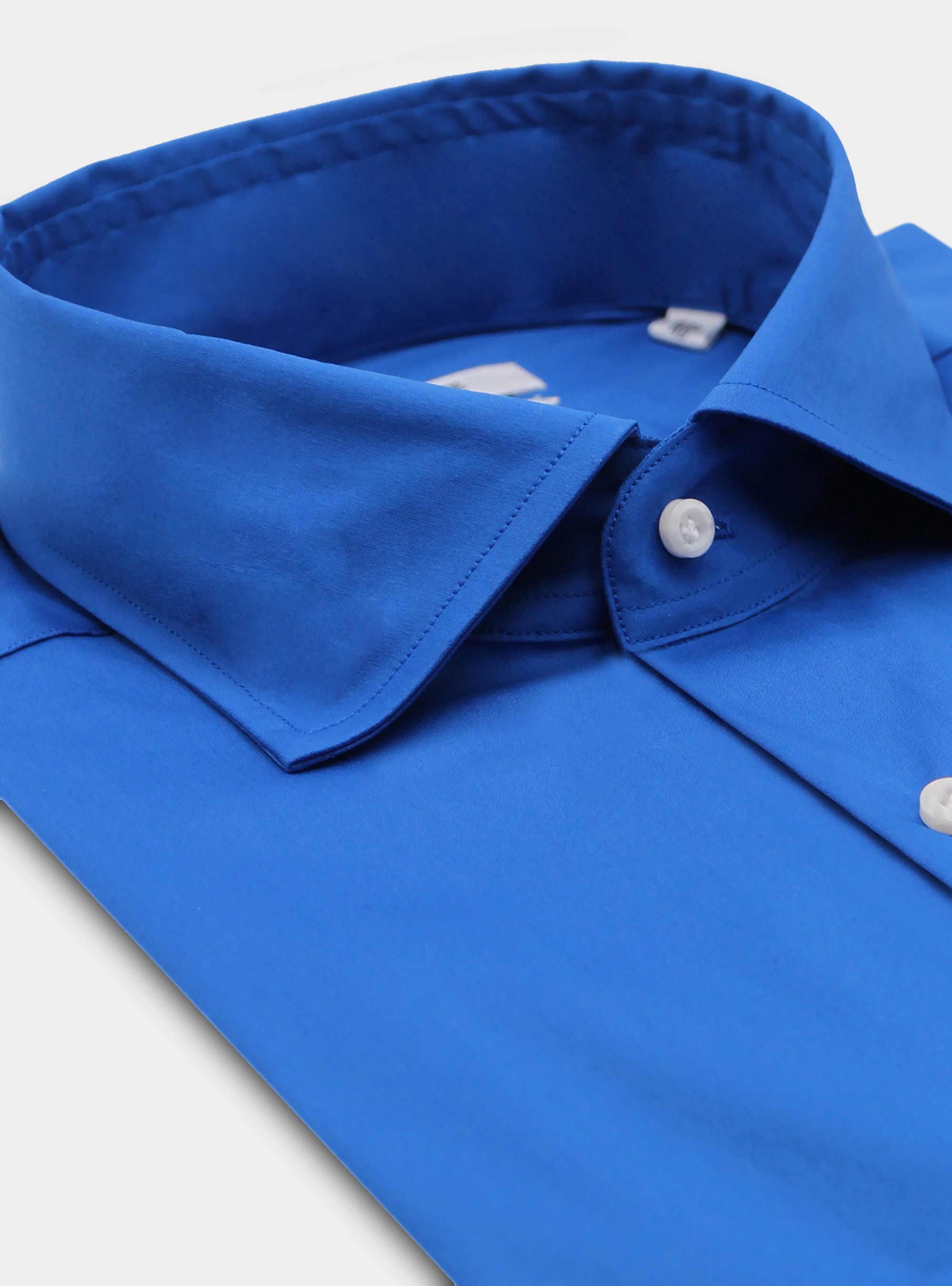 Camicia in cotone stretch, BLU