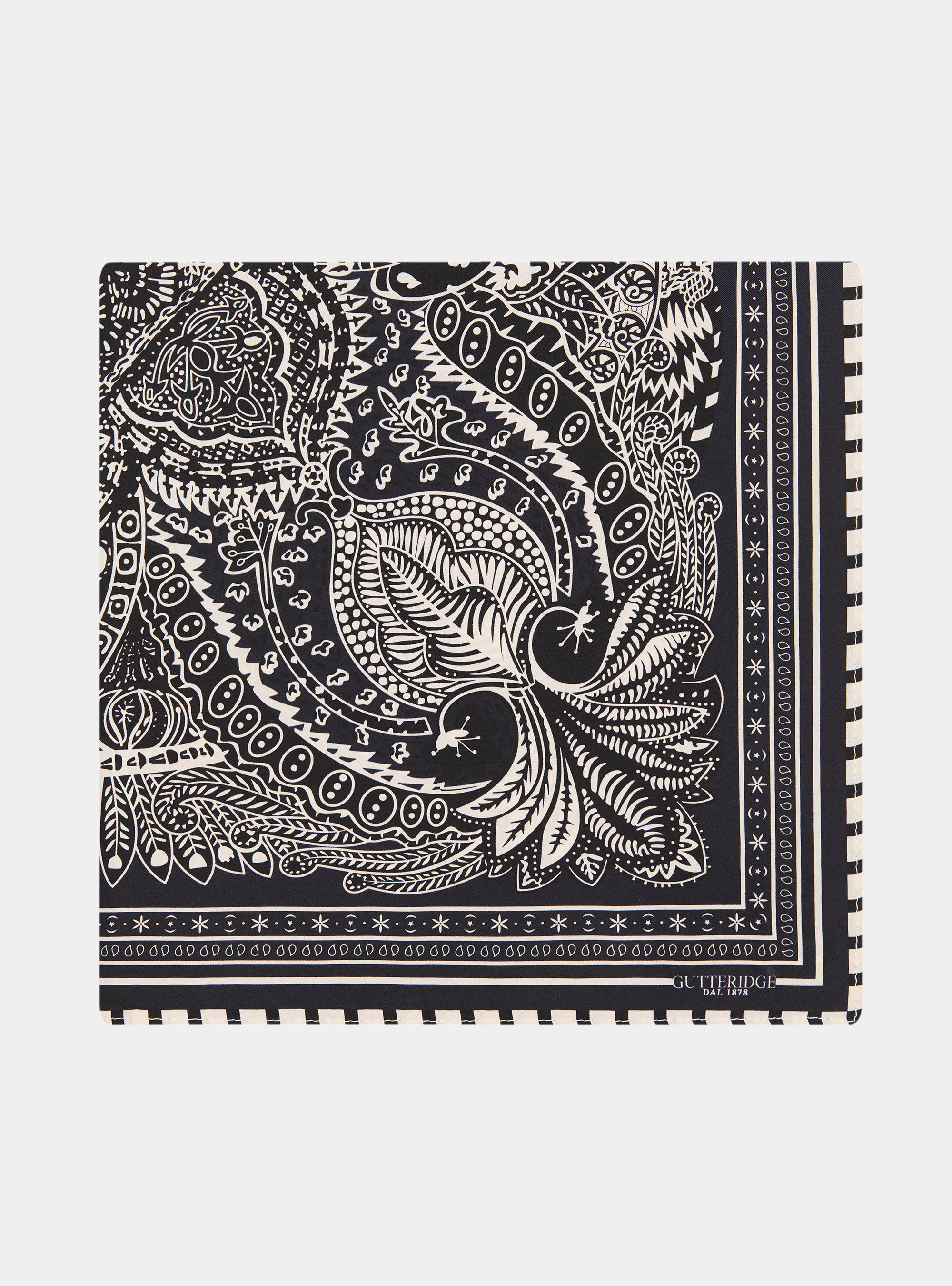 Fular de seda con estampado bandana, AZUL MARINO