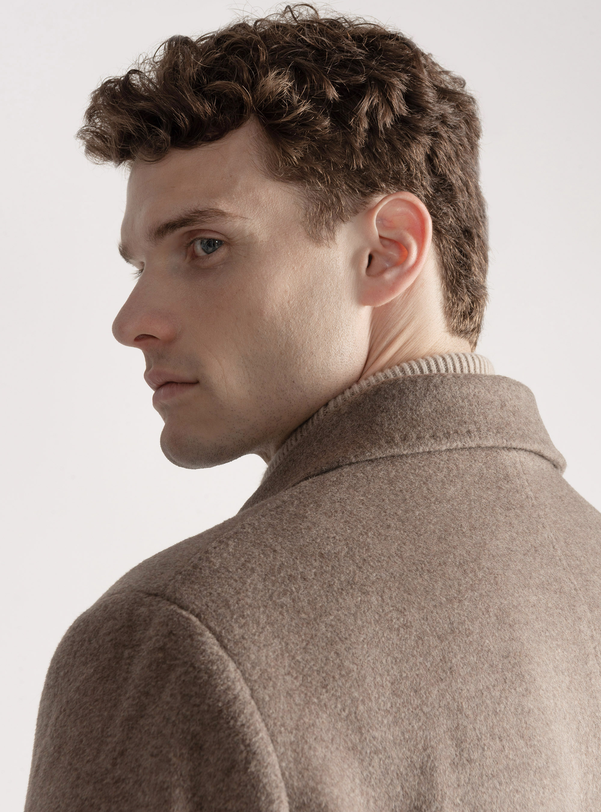 Cappotto doppiopetto in lana e cashmere, FANGO