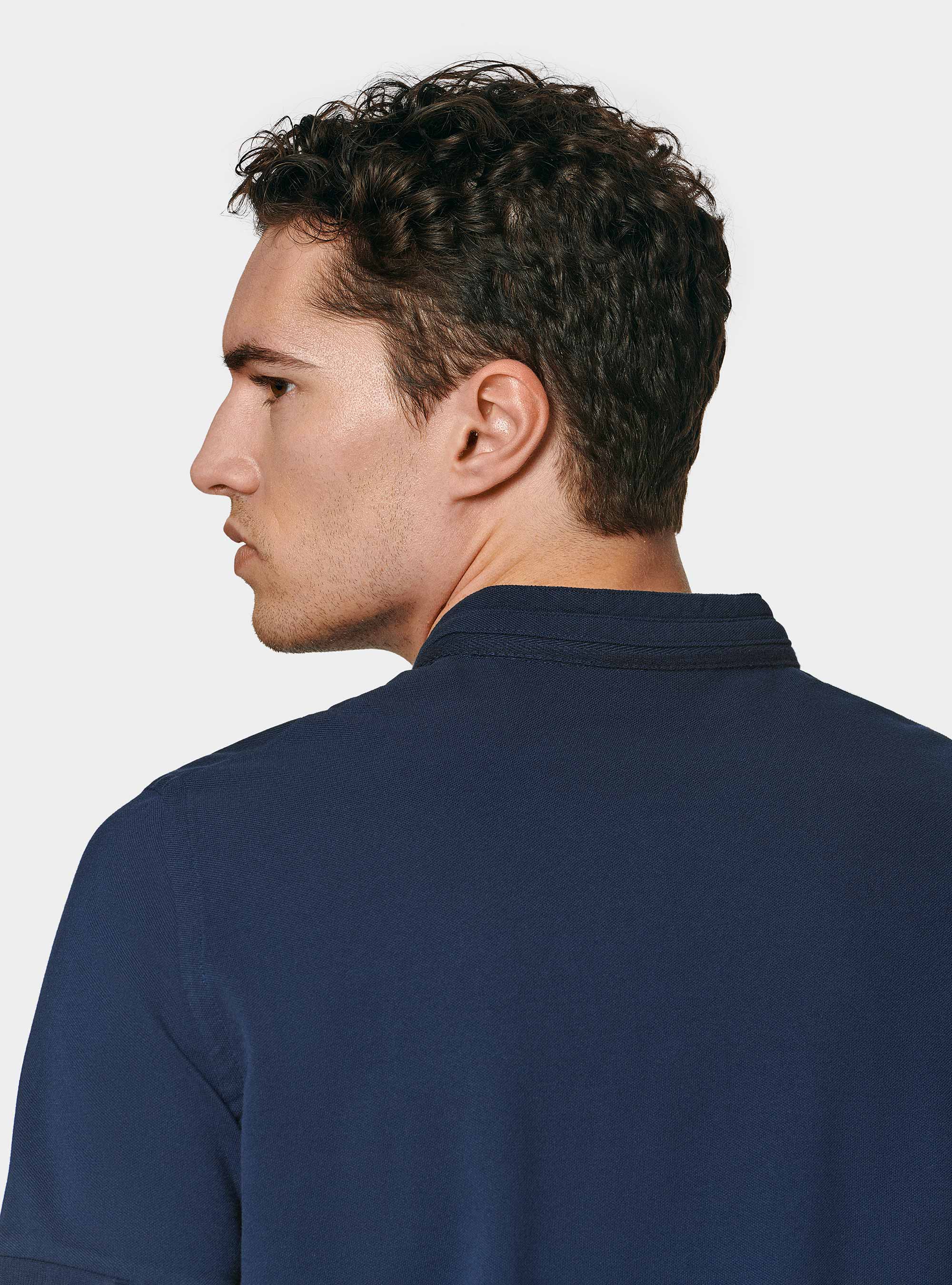 Polo en piqué coréen, BLEU