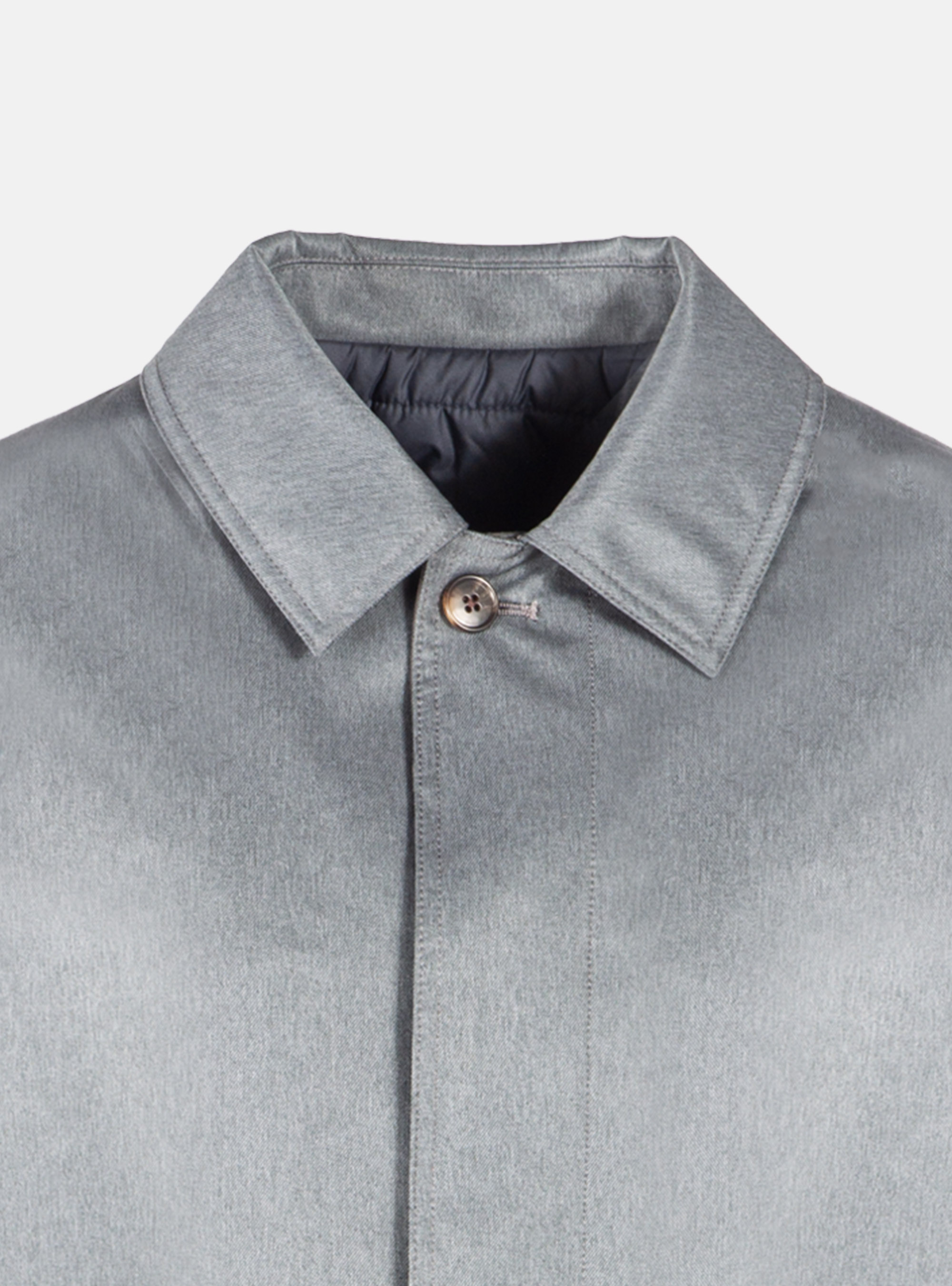 Impermeabile imbottito con colletto, ASFALTO