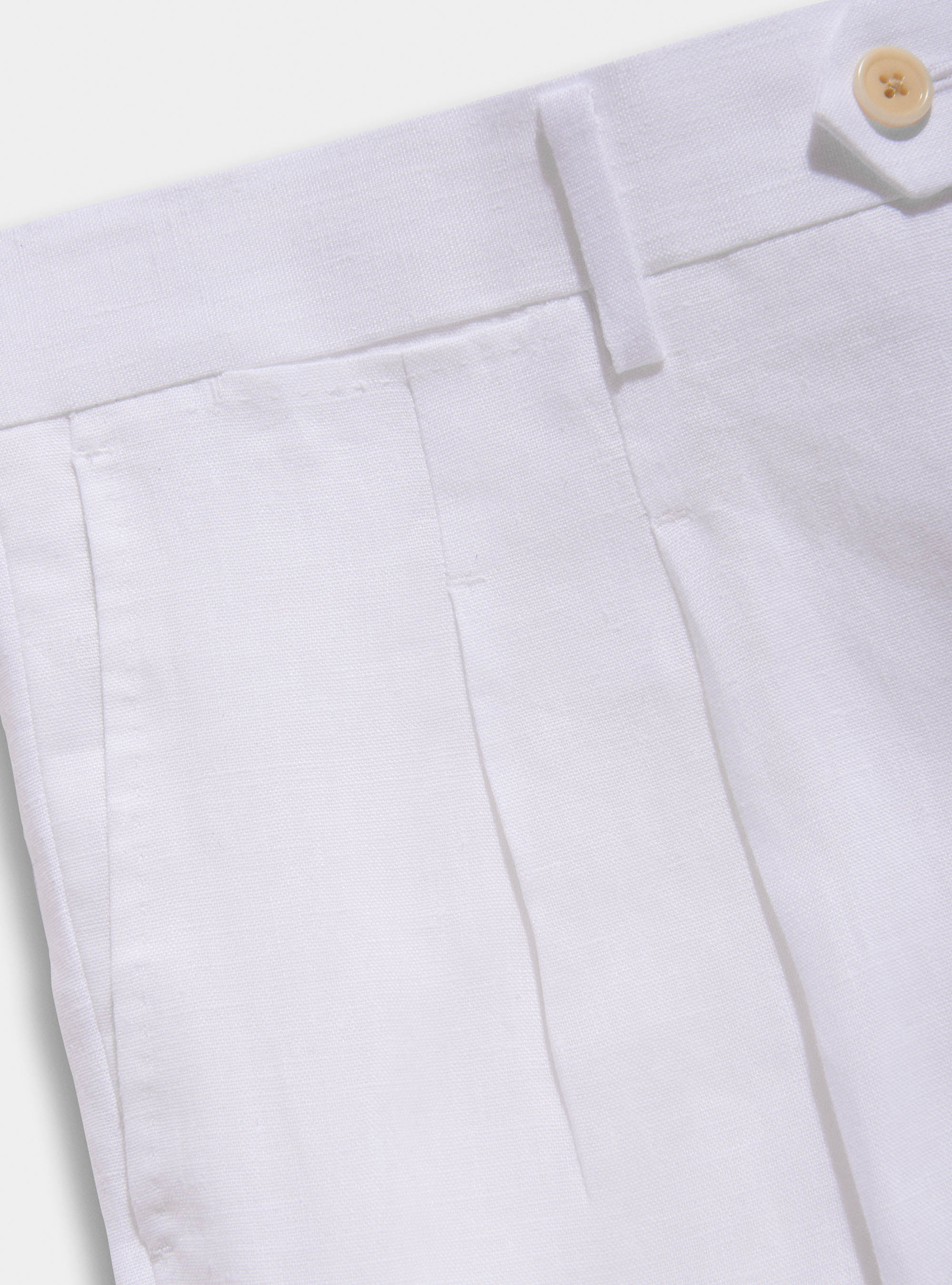 Pantaloni per abito in puro lino, BIANCO