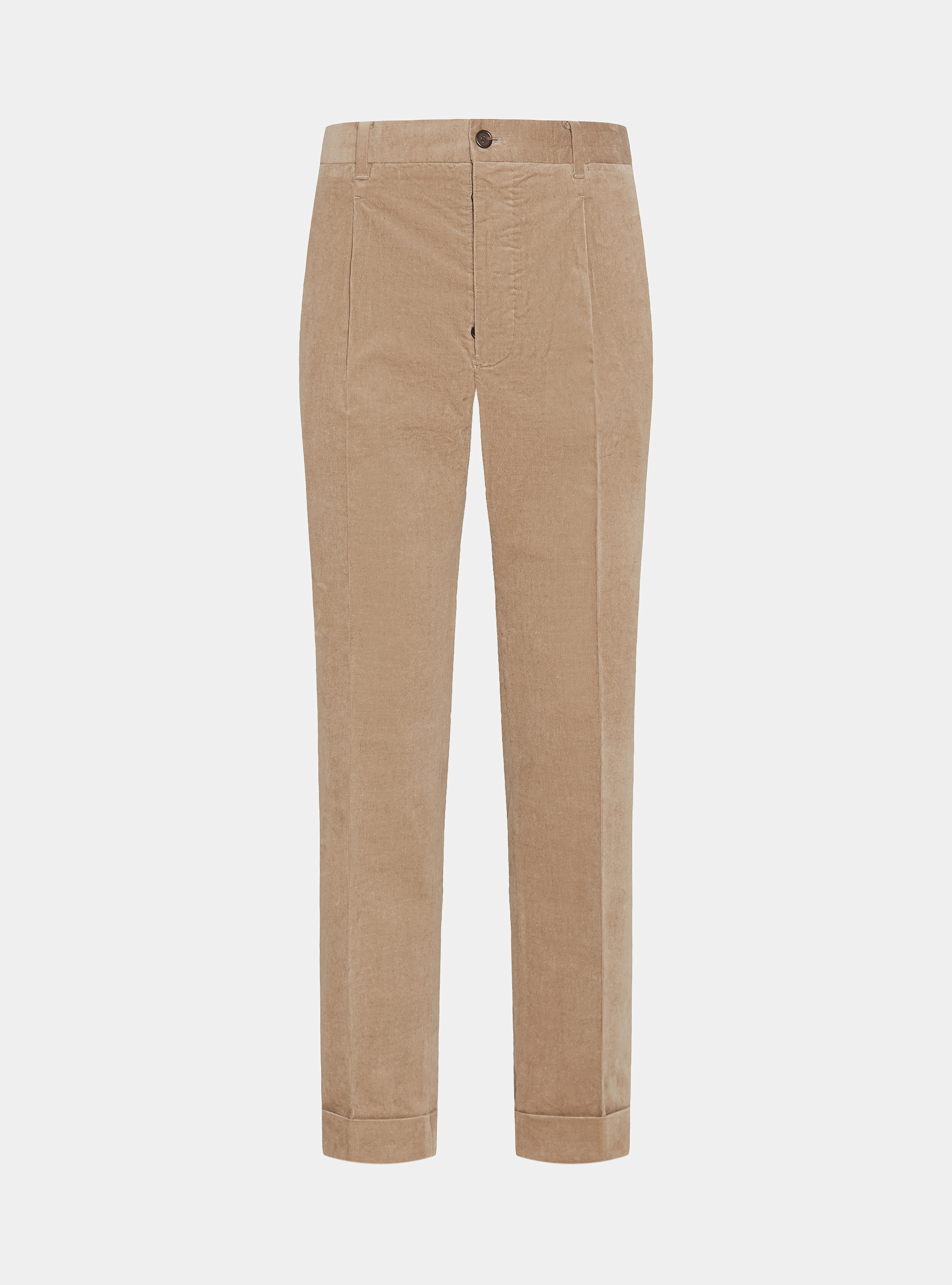 Pantaloni con elastico in velluto millerighe, SABBIA