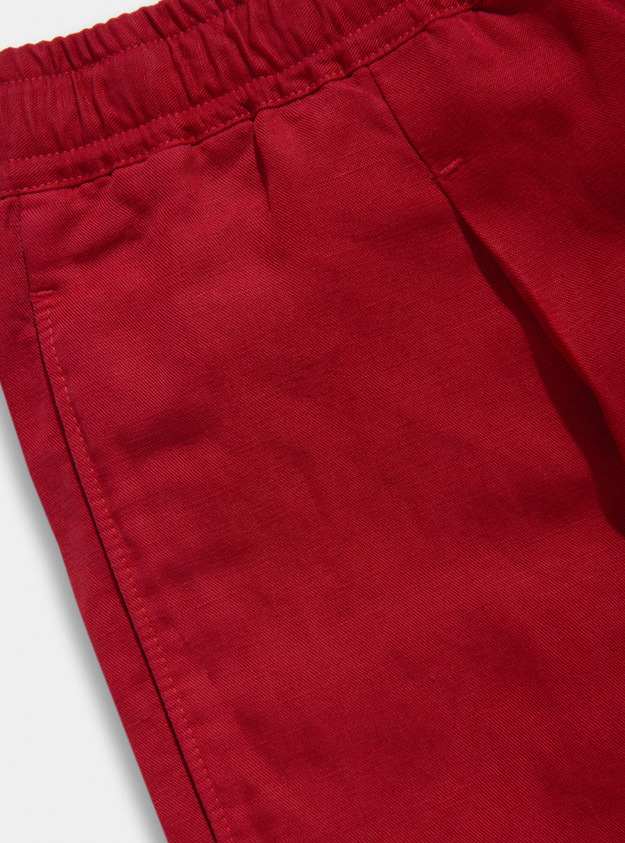 Linen blend bermuda shorts with drawstrings, 0321C CILIEGIA