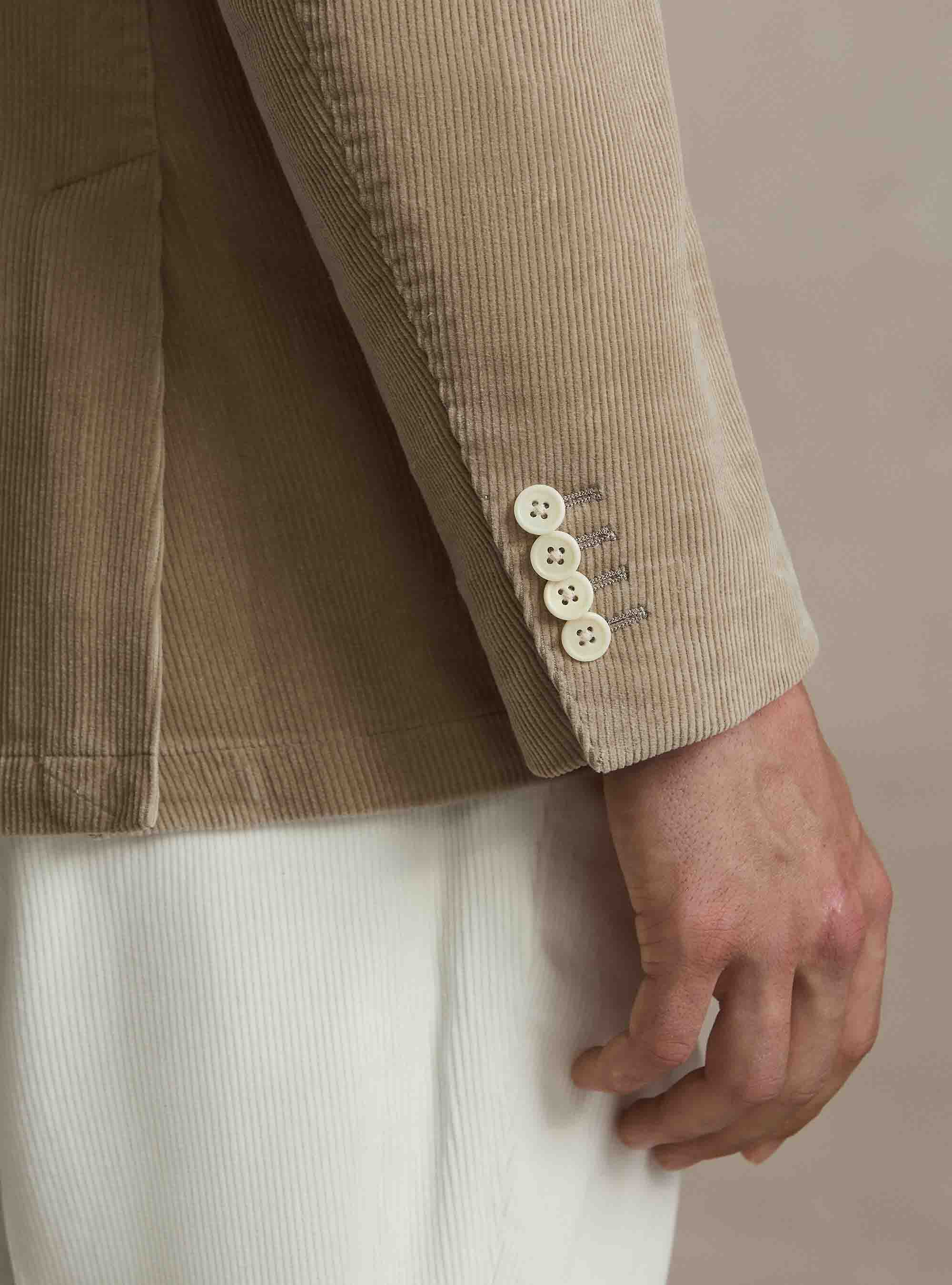 Cotton corduroy blazer, SAND