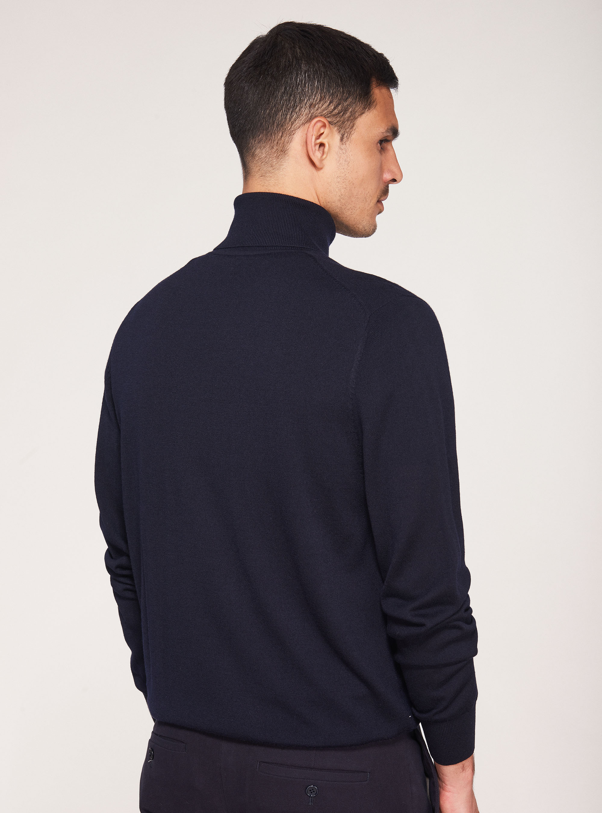 Dolcevita in lana merino, BLU NAVY