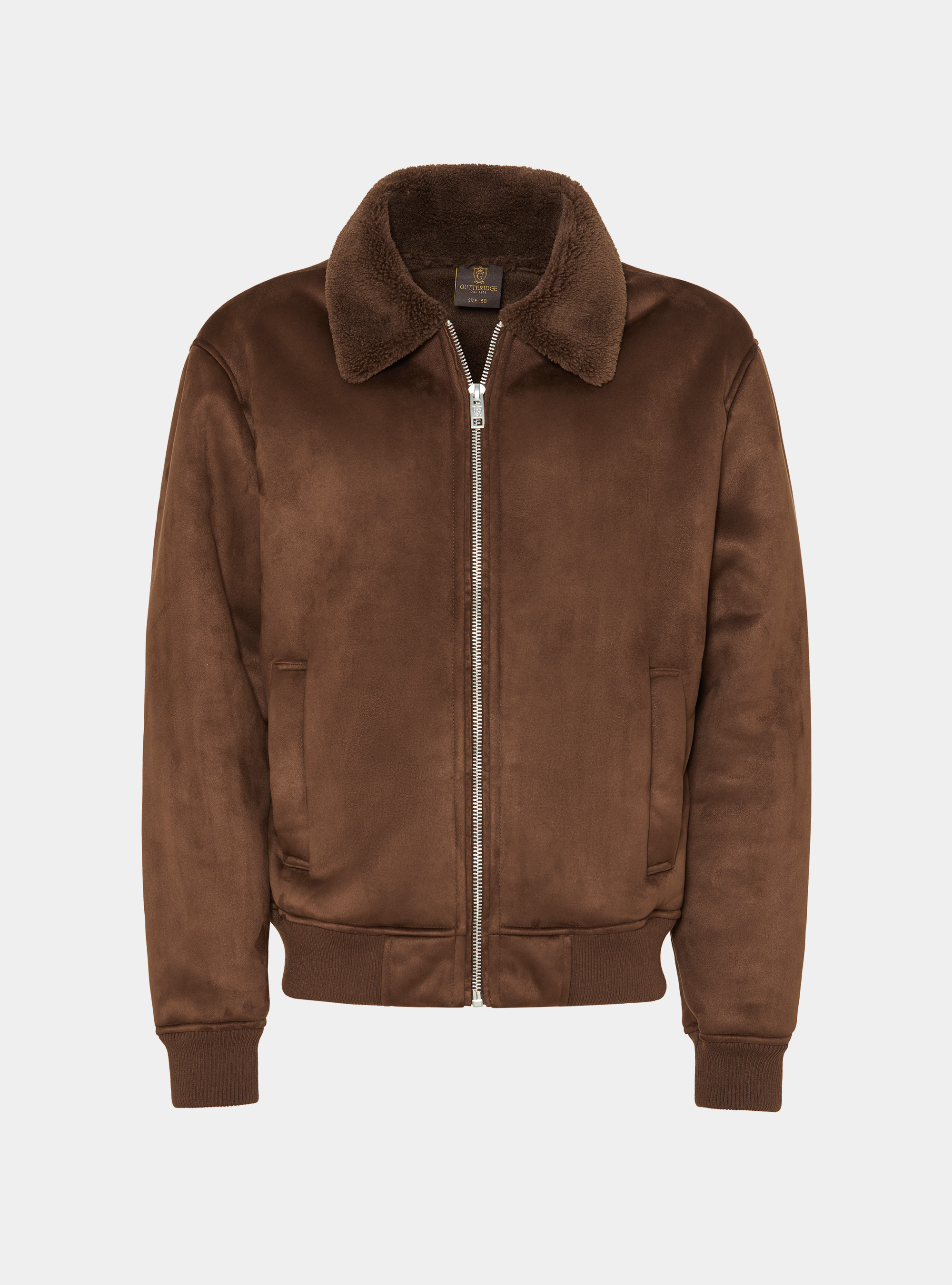 Piel de cordero con efecto ante, MARRON