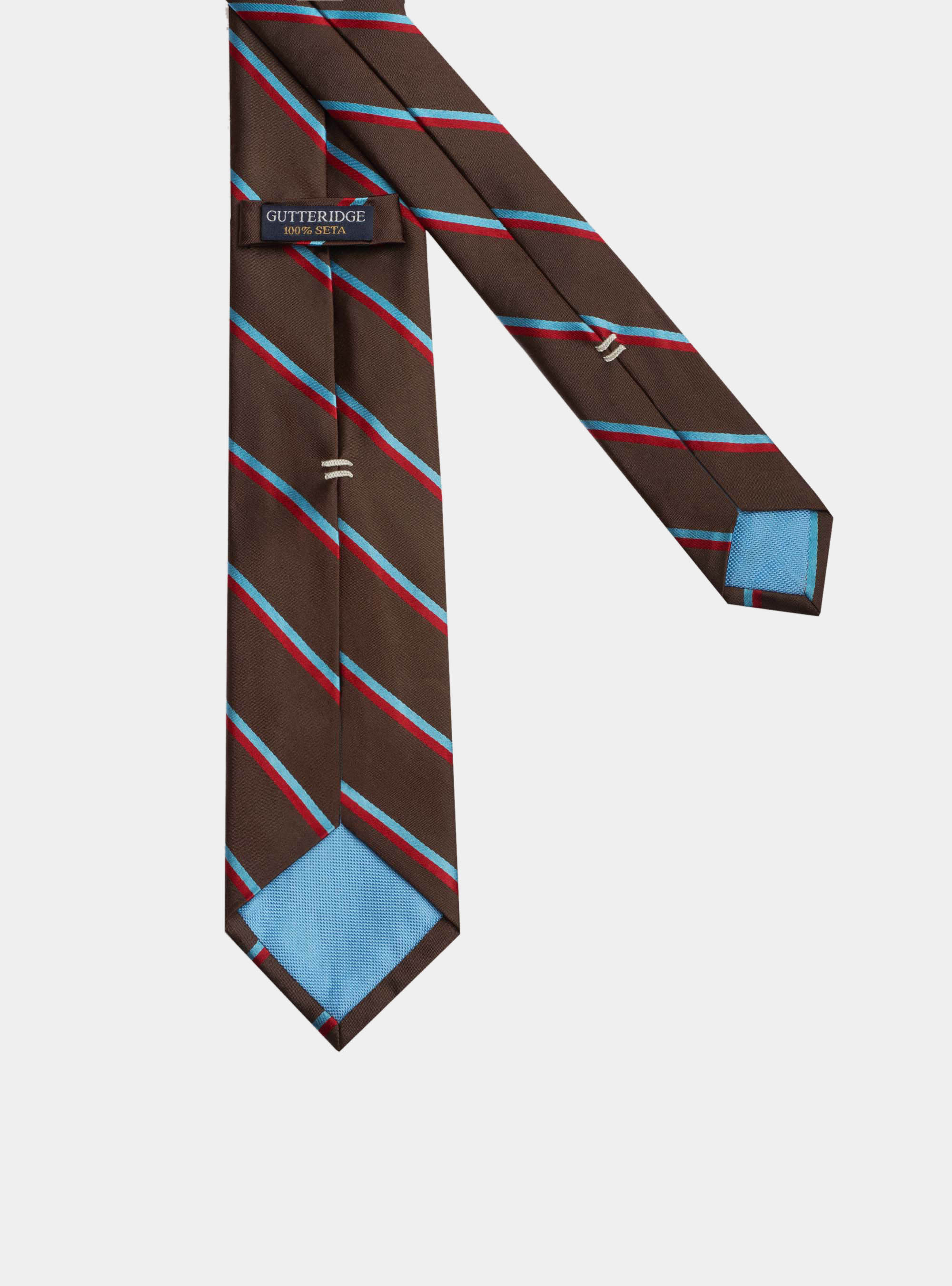 Striped silk tie, MARRONE 0516C