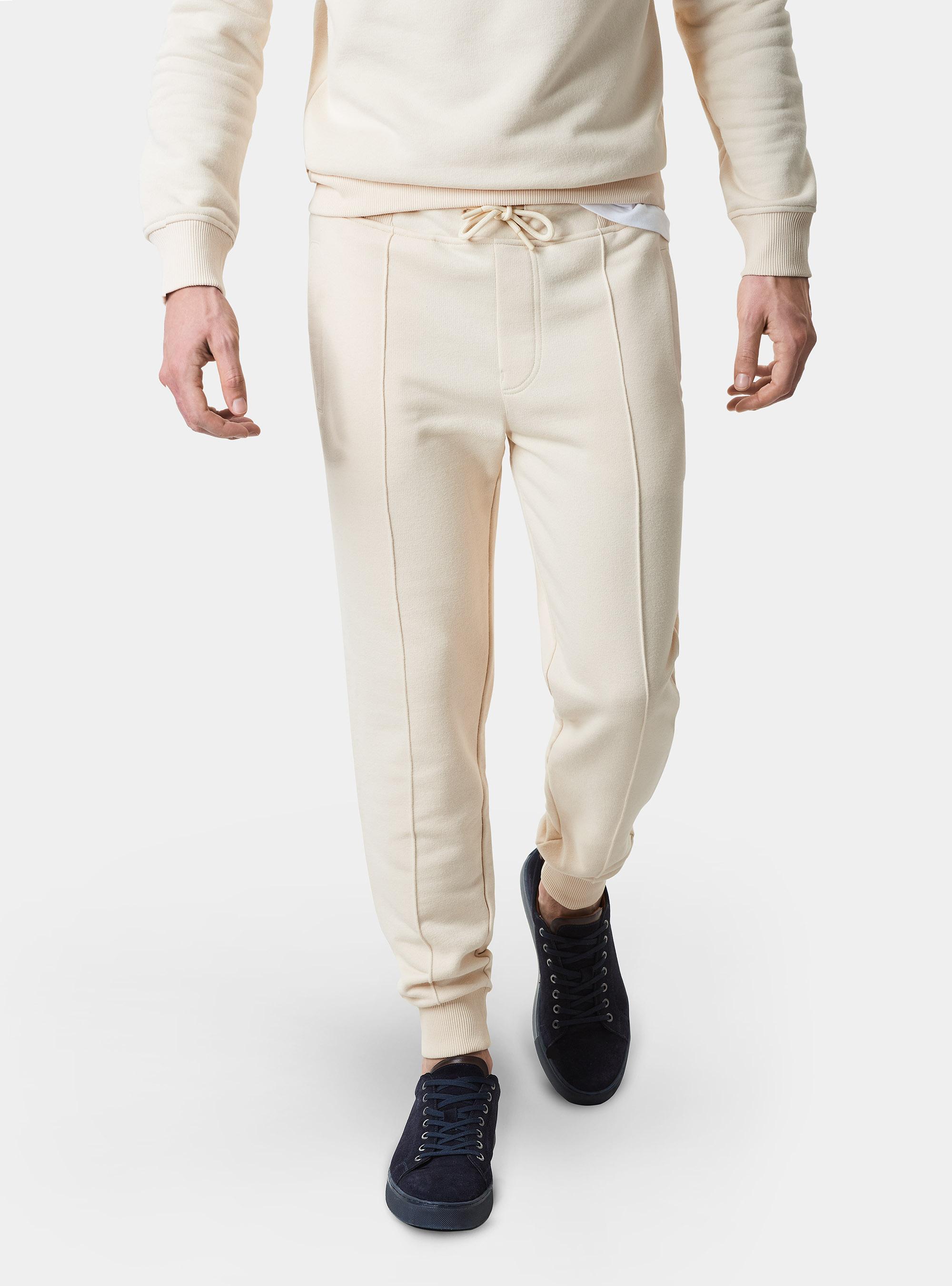 Gutteridge - pantaloni in felpa in misto cotone, Unisex, Panna, Taglia: XL