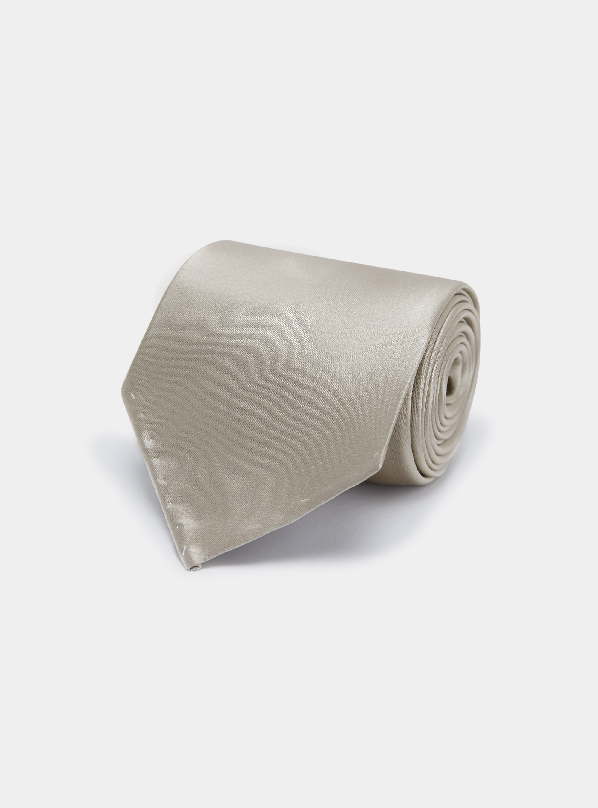 Unlined pure silk tie, ECRU