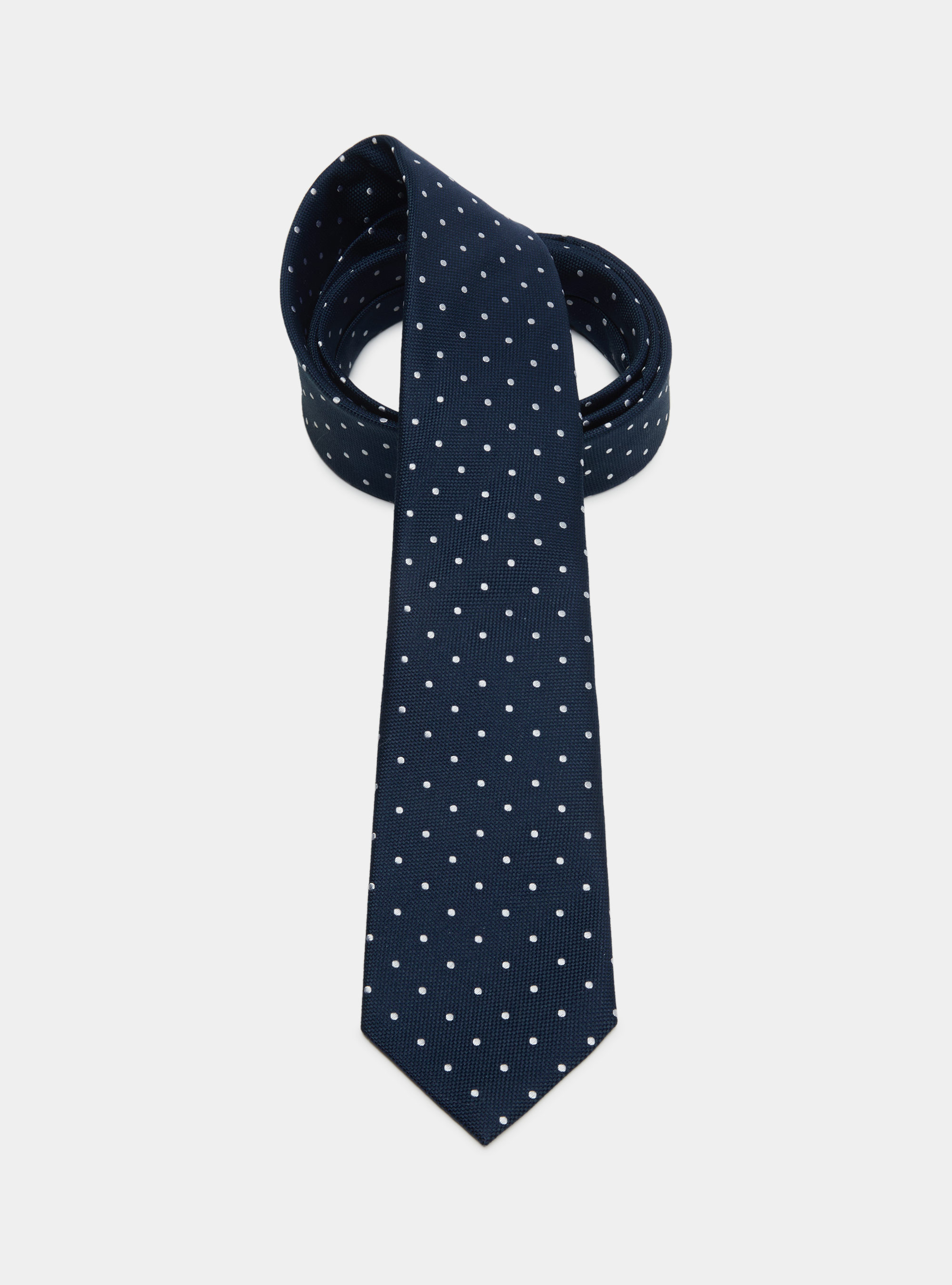 Polka Dot Silk Tie, BLU/BIANCO B84