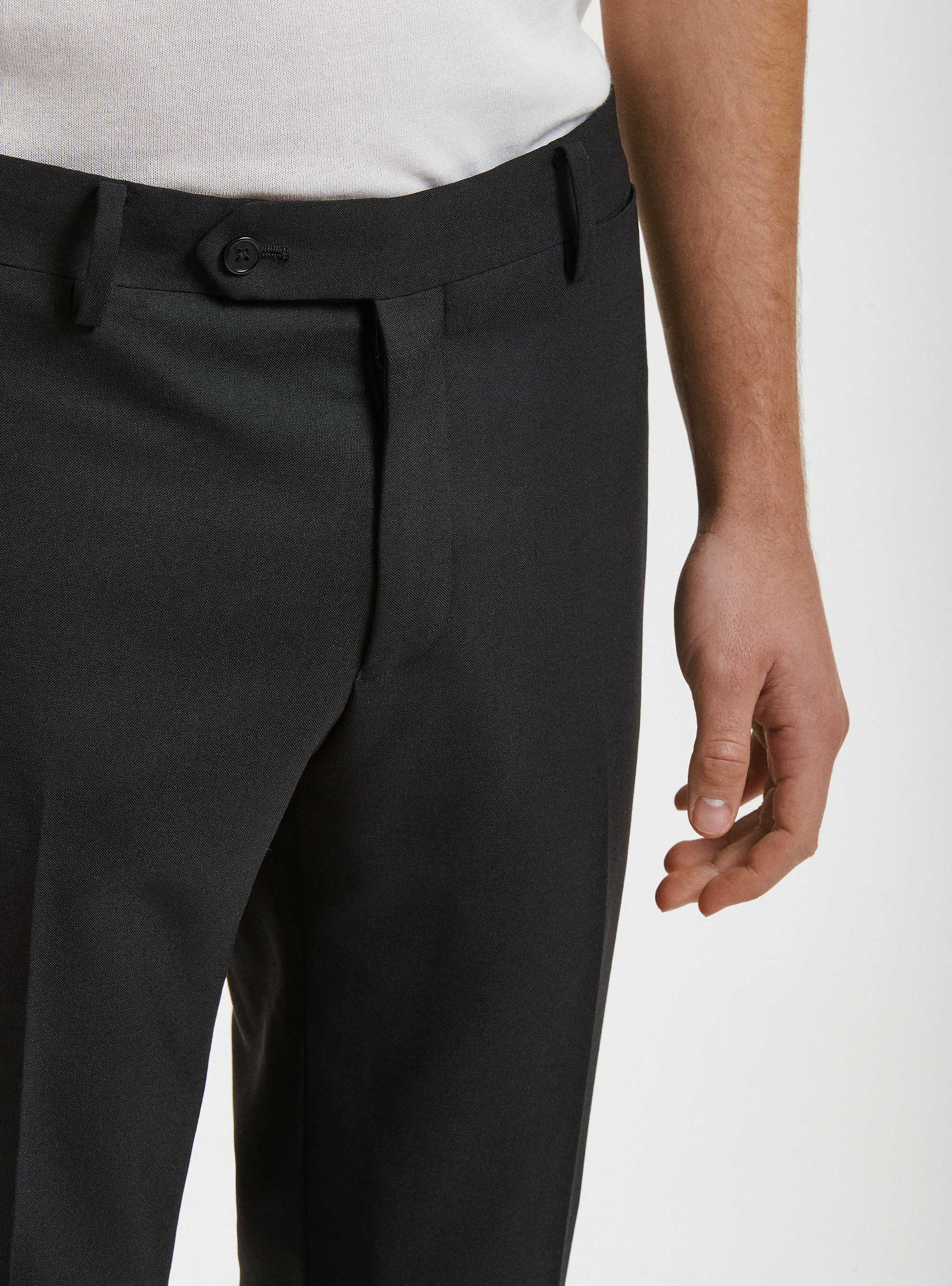 Pantaloni per abito in pura lana Vitale Barberis Canonico, NERO