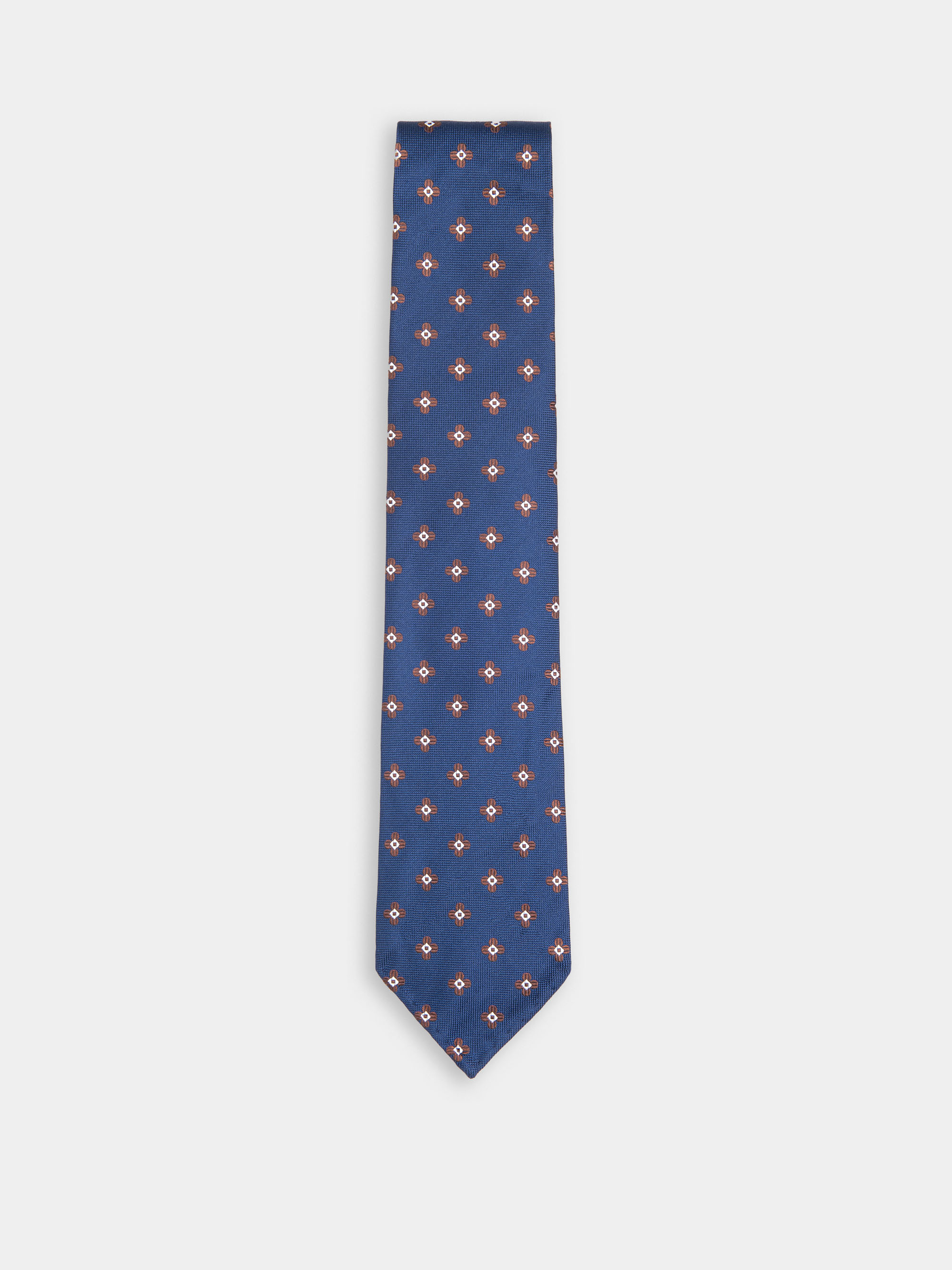 Silk tie with jacquard pattern, NAVY BLUE