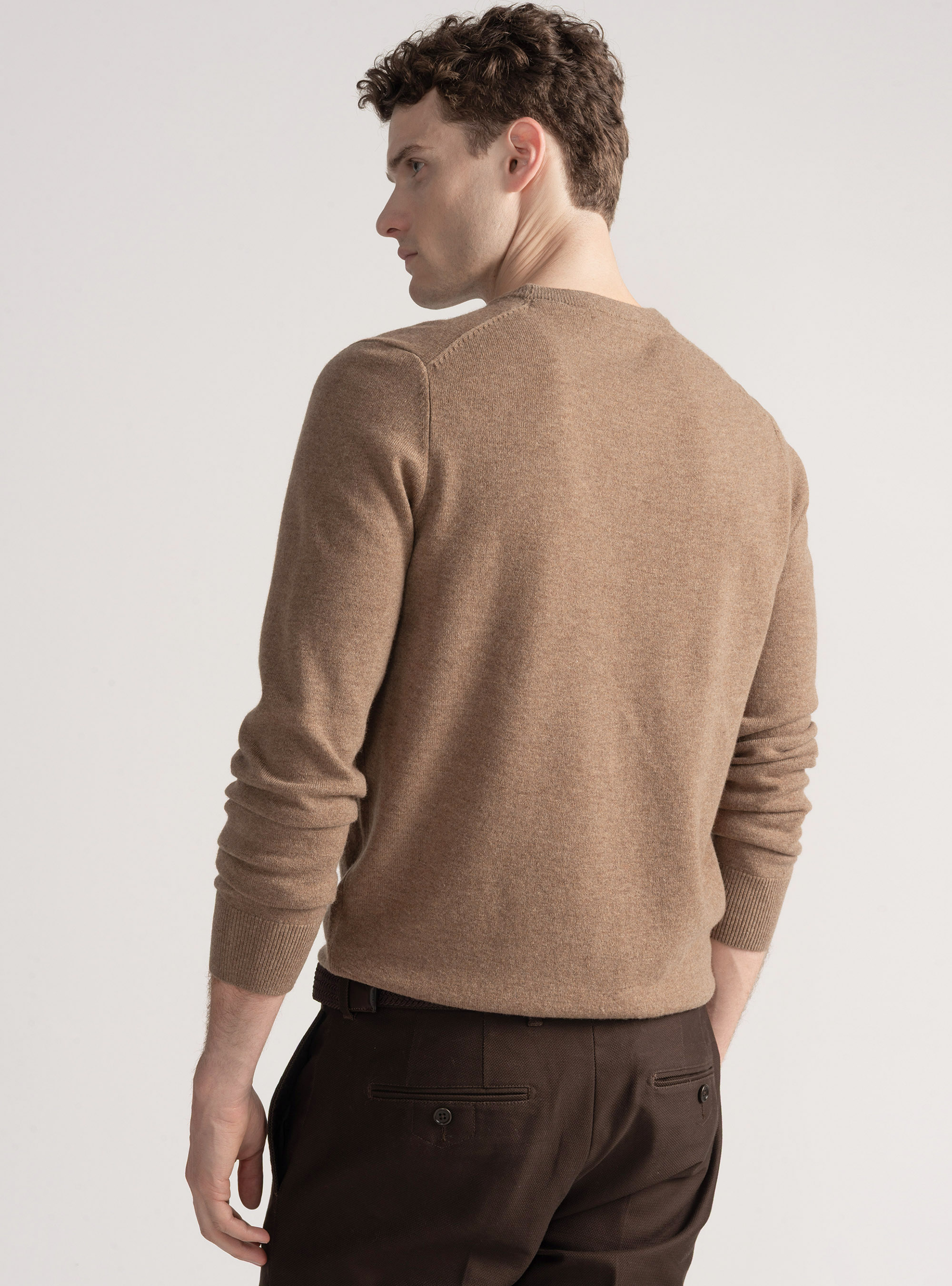 Trikot mit Rundhalsausschnitt aus Lambswool und Kaschmir, FANGO 0569C