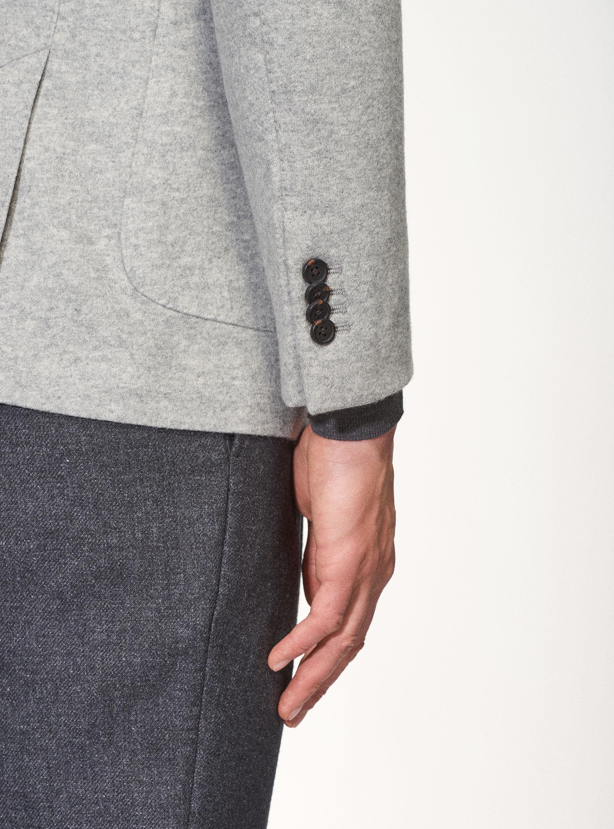 Giacca in jersey di lana, GRIGIO CHIARO