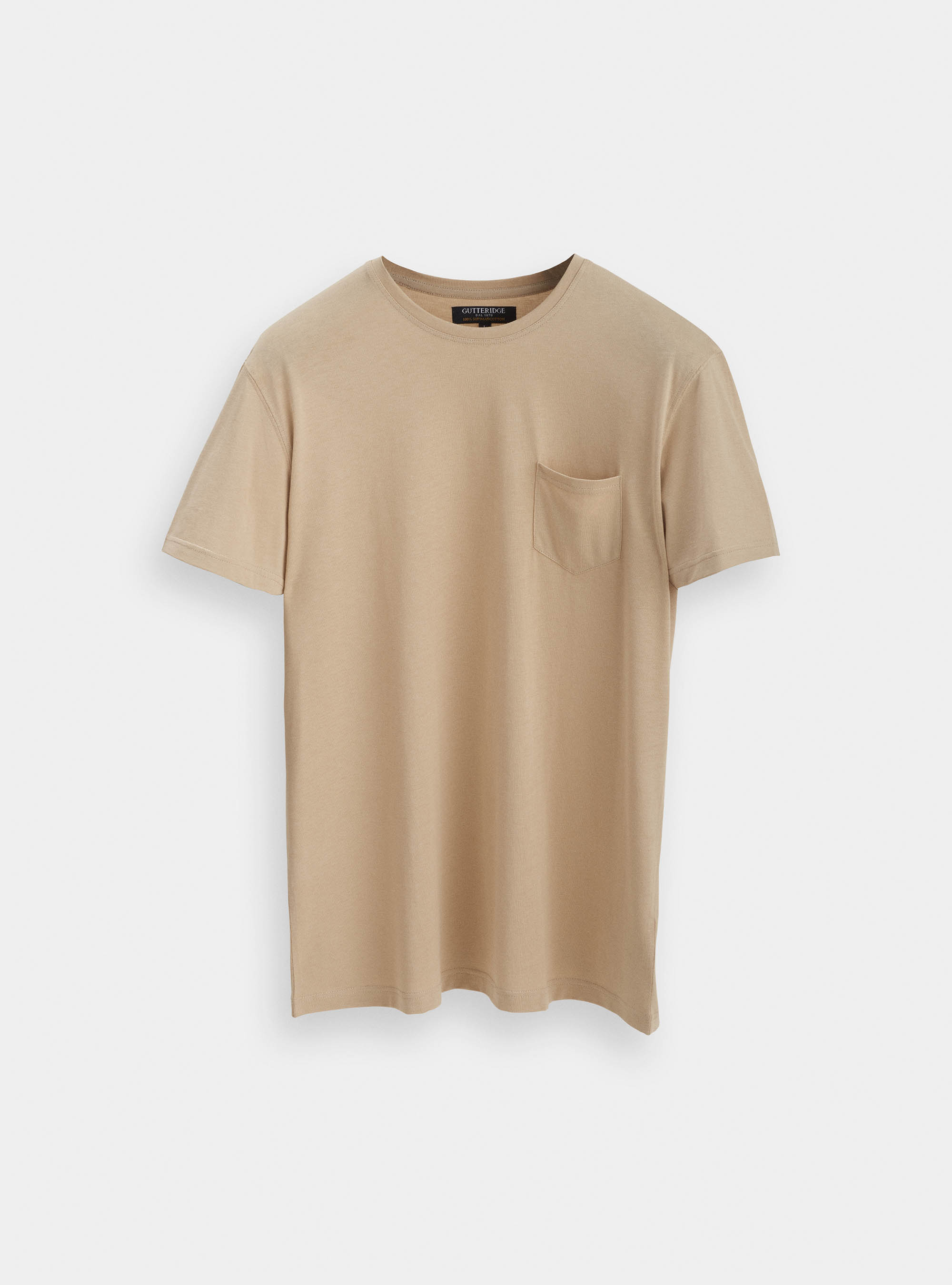 Maglietta con taschino in jersey di Cotone Supima, ECRU