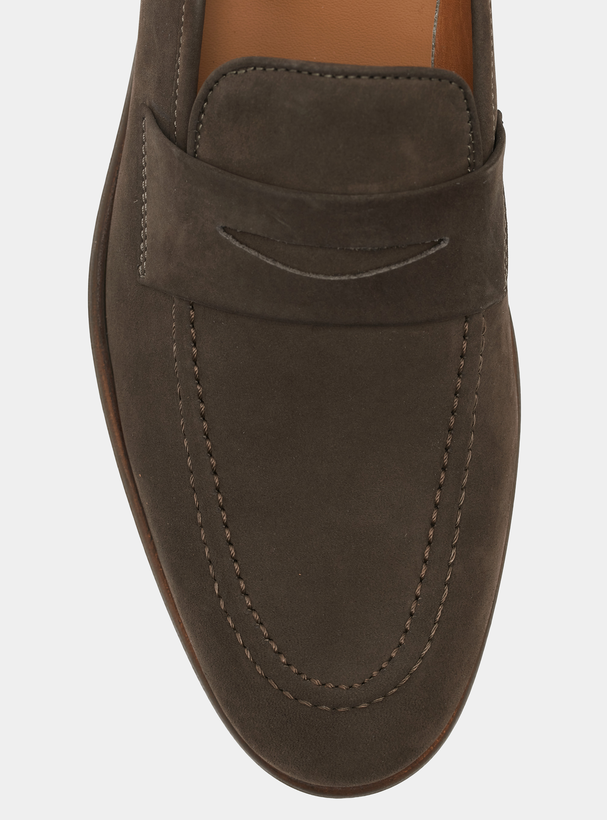 Mocassino in nabuk, MARRONE