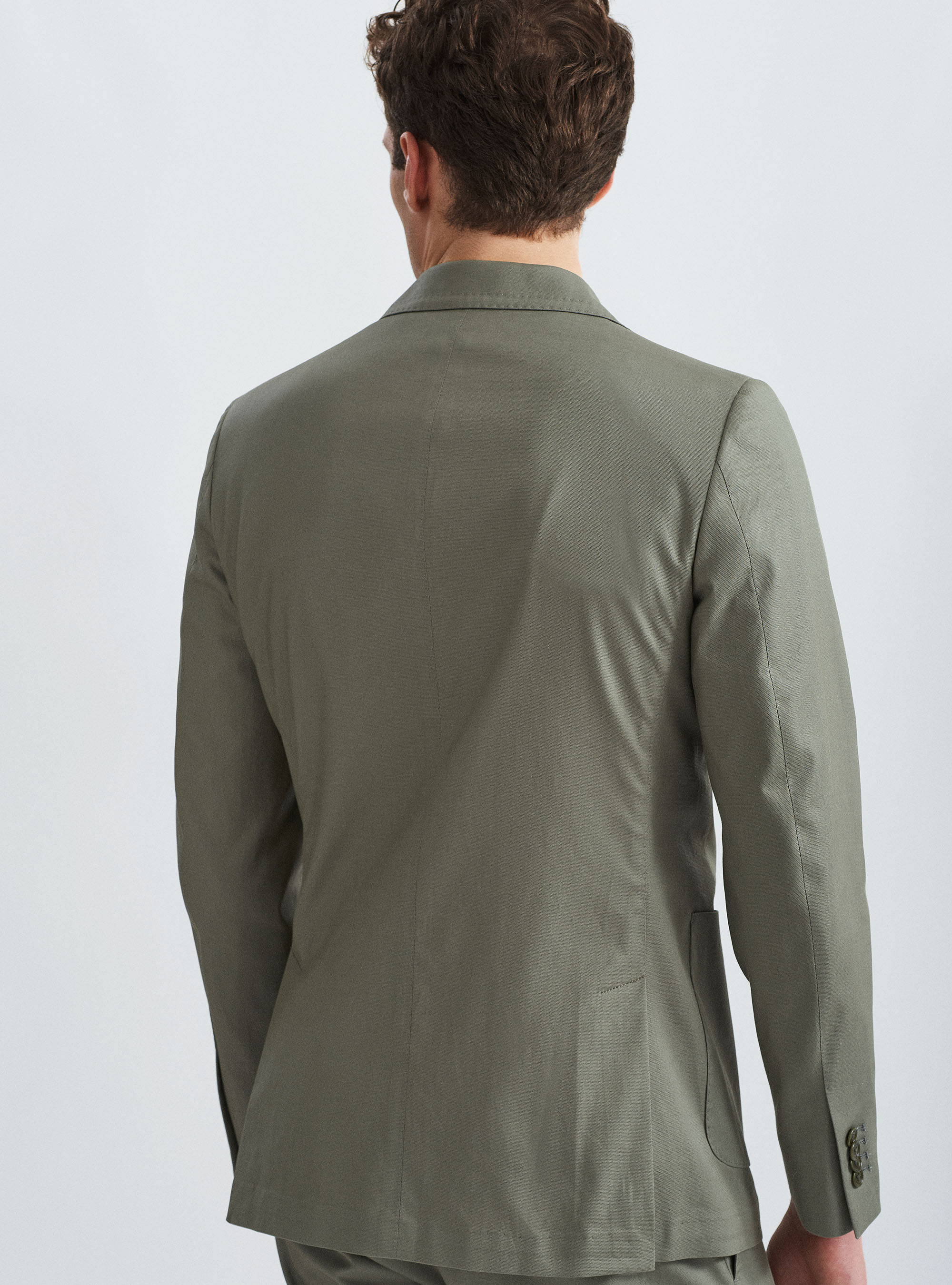 Giacca per abito in cotone stretch armaturato, SALVIA 0602C