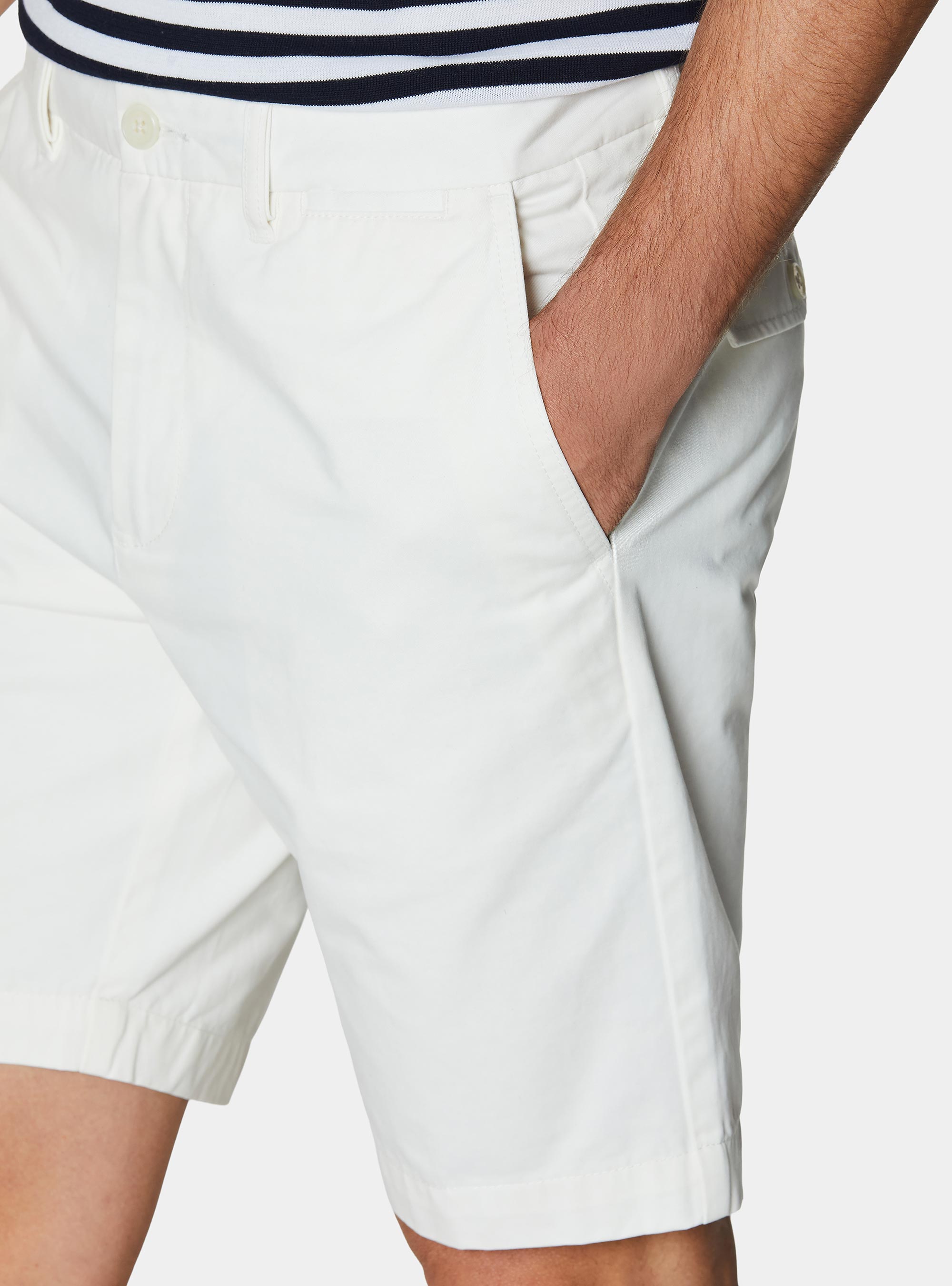 Bermuda chino in twill di cotone, BIANCO