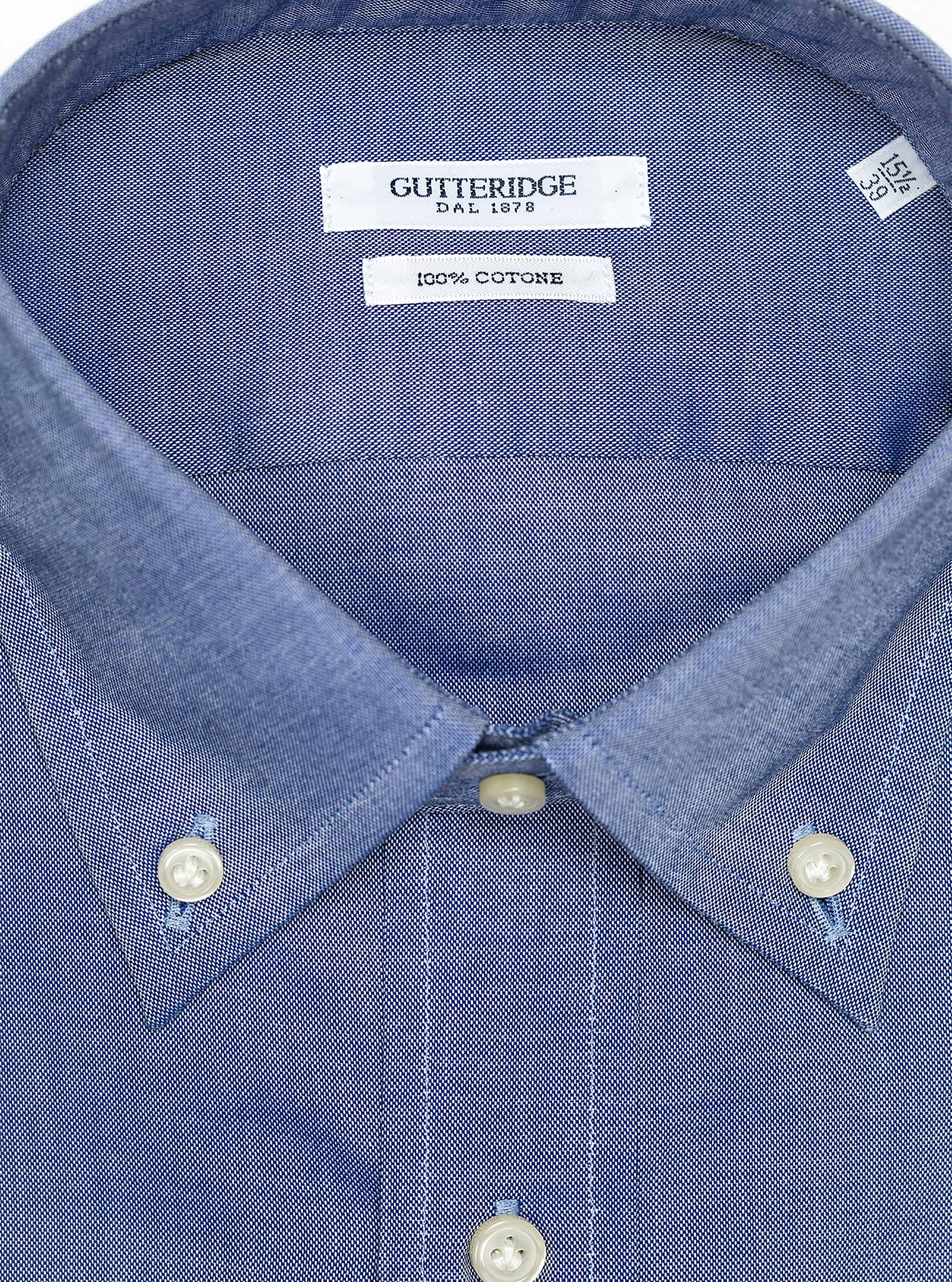 Camisa de algod&oacute;n oxford con cuello abotonado, PETROLEO