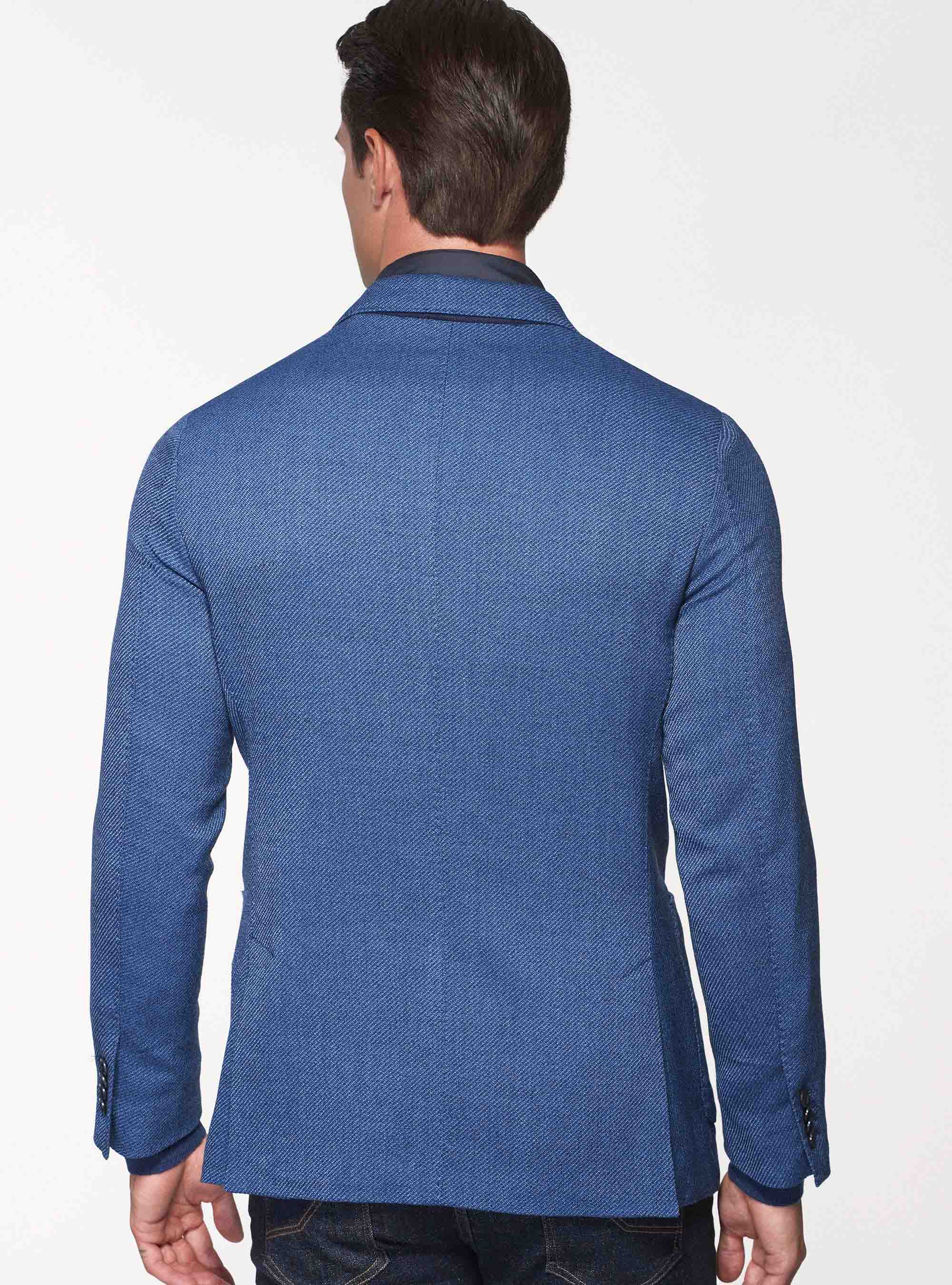 Americana de sarga de lana, AZUL MEDIO