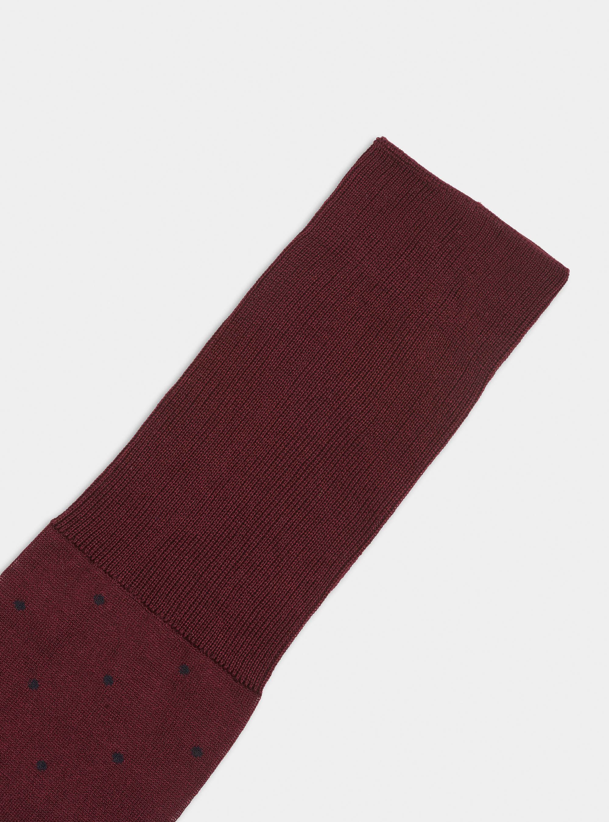 Calzino lungo a pois in filo di scozia, BORDEAUX